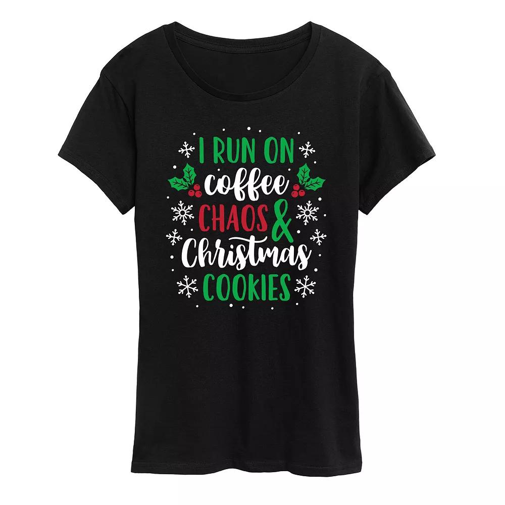 Women's Coffee Chaos Christmas Cookies Graphic Tee, Girl's,  Product Image