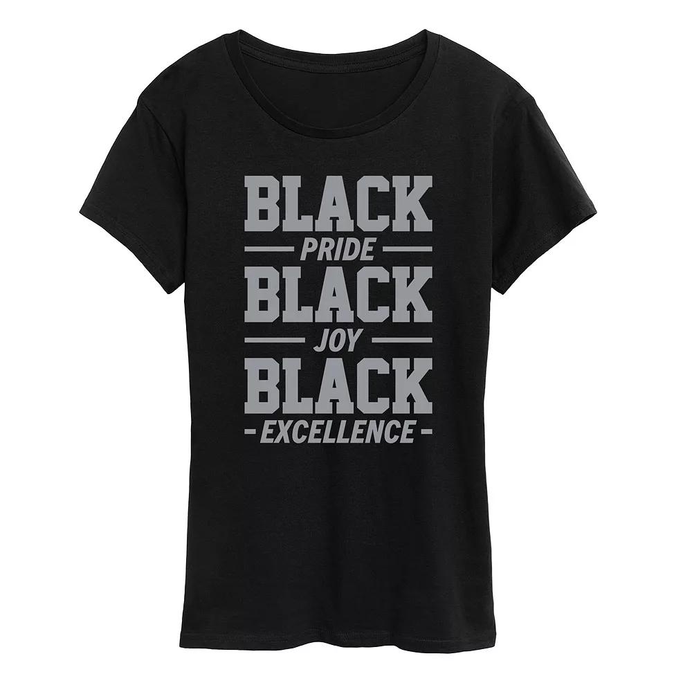 Women's Black Pride Joy Excellence Graphic Tee,  Product Image