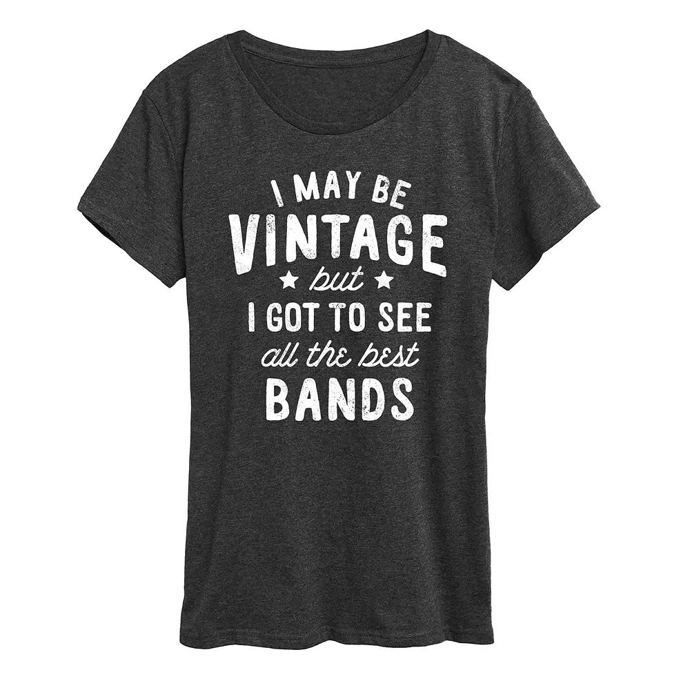 Women's I May Be Vintage Best Bands Graphic Tee,  Product Image