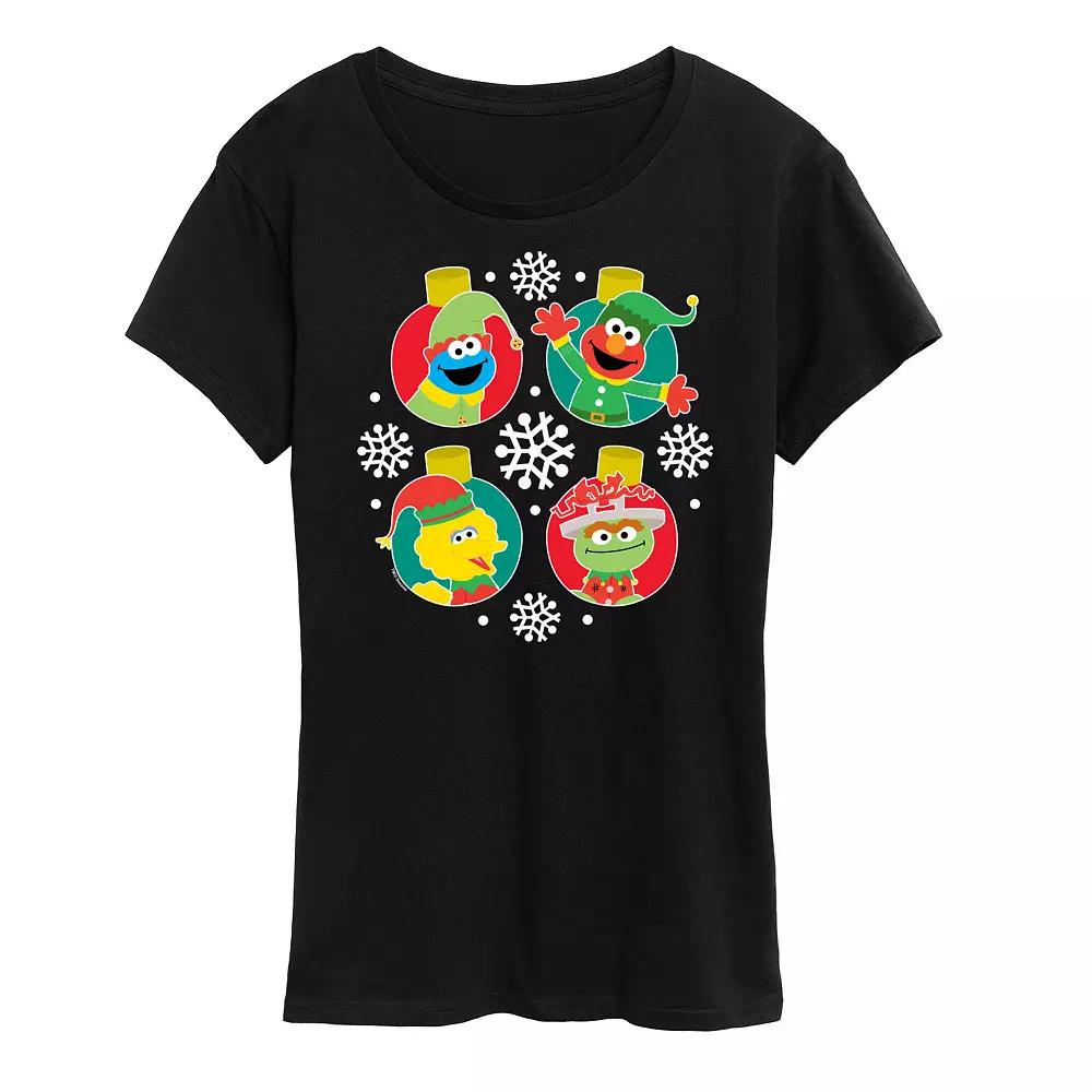 Women's Sesame Street Ornament Grid Graphic Tee, Girl's,  Product Image