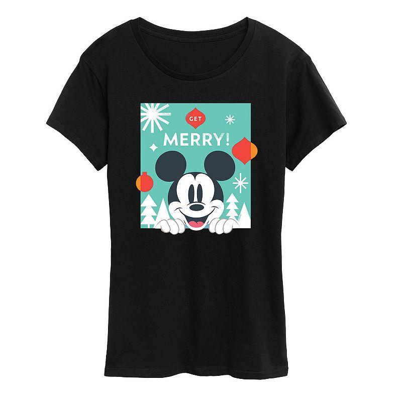 Disney's Mickey Mouse Women's Get Merry Graphic Tee, Girl's,  Product Image