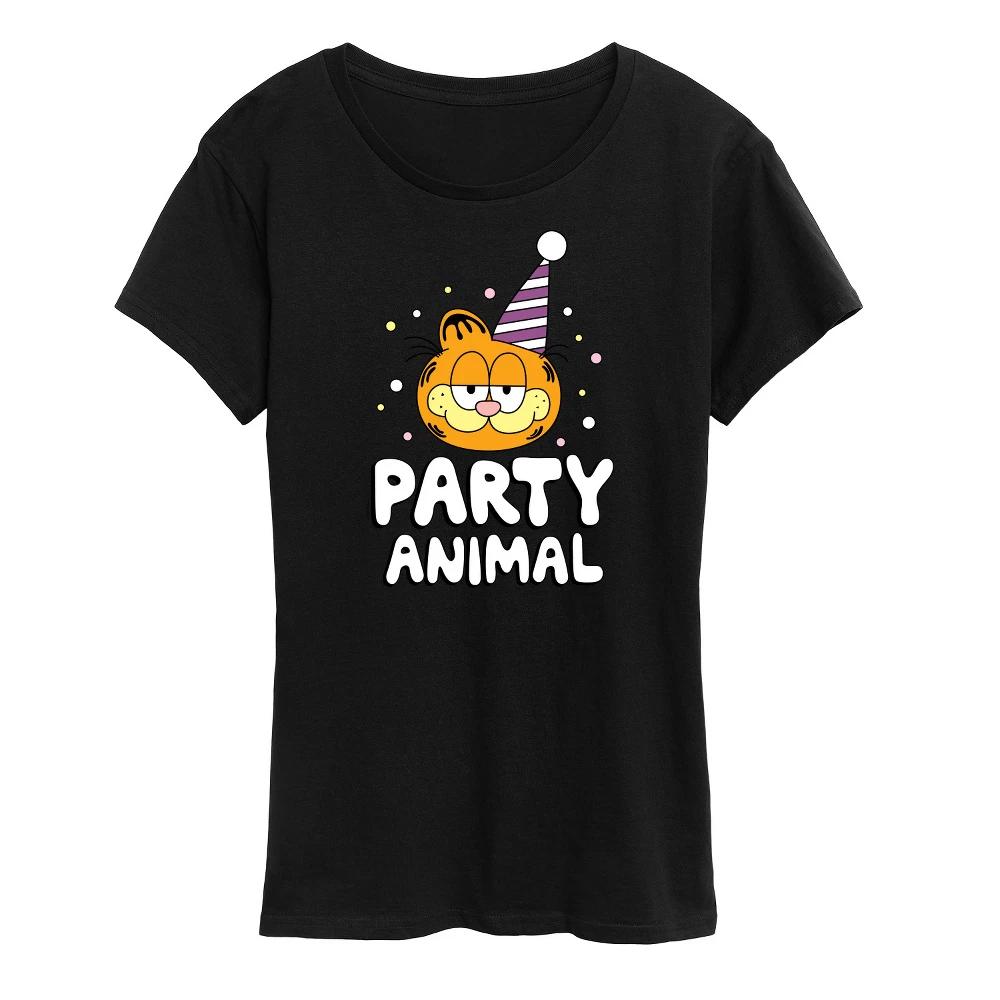 Women's Garfield Birthday Party Animal Short Sleeve Graphic T-Shirt Product Image