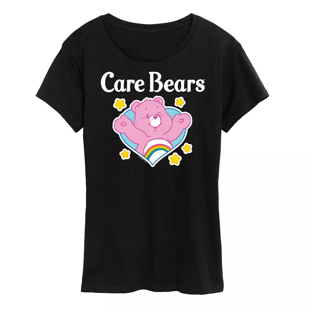 Women's Care Bears Logo Cheer Heart Graphic Tee,  Product Image