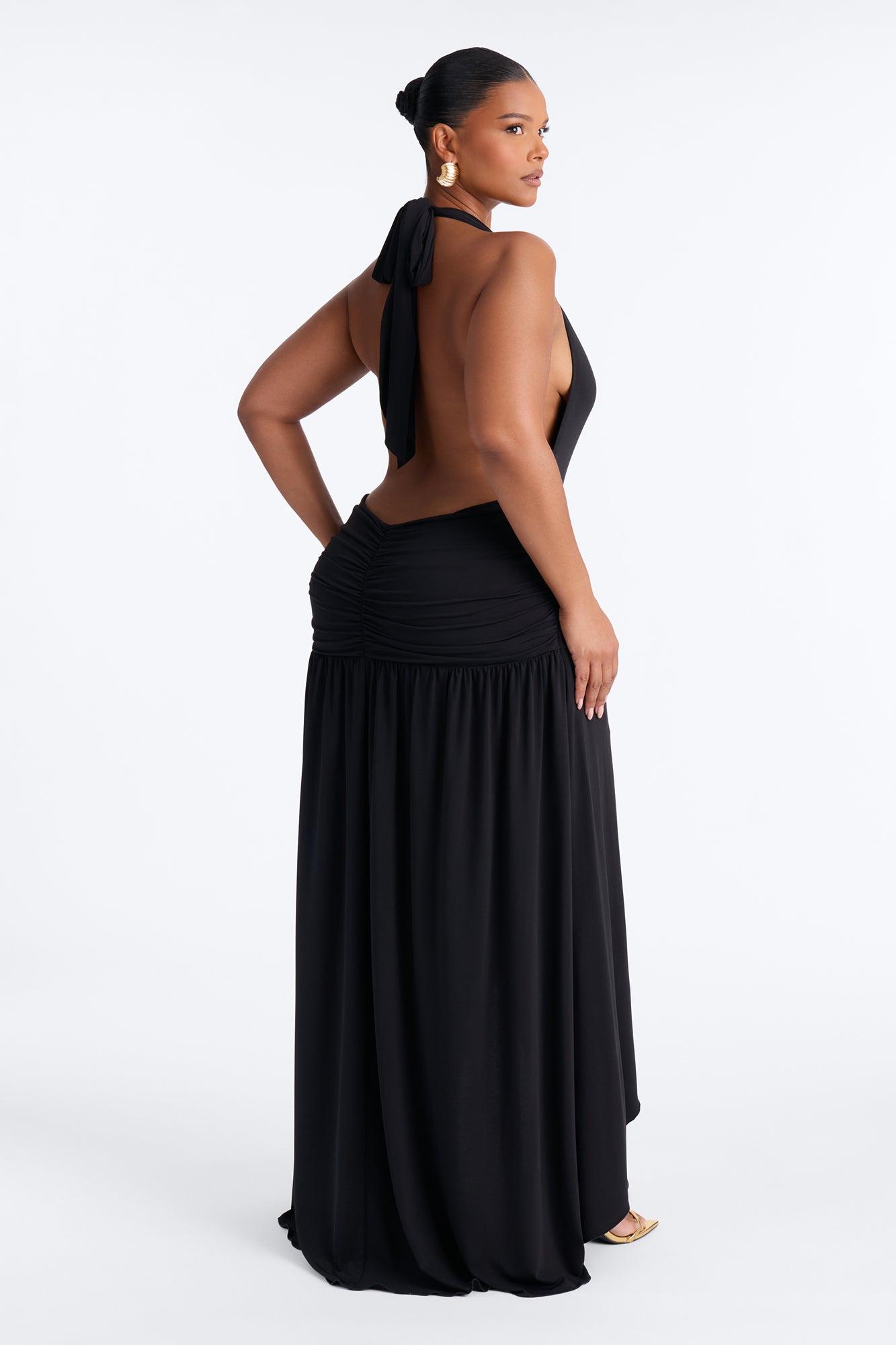 Astrid Asymmetrical Maxi Dress - Black Female Product Image