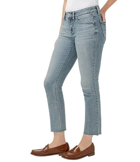 Silver Jeans Co. Suki Mid Rise Curvy Fit Straight Leg Cropped Jeans Product Image