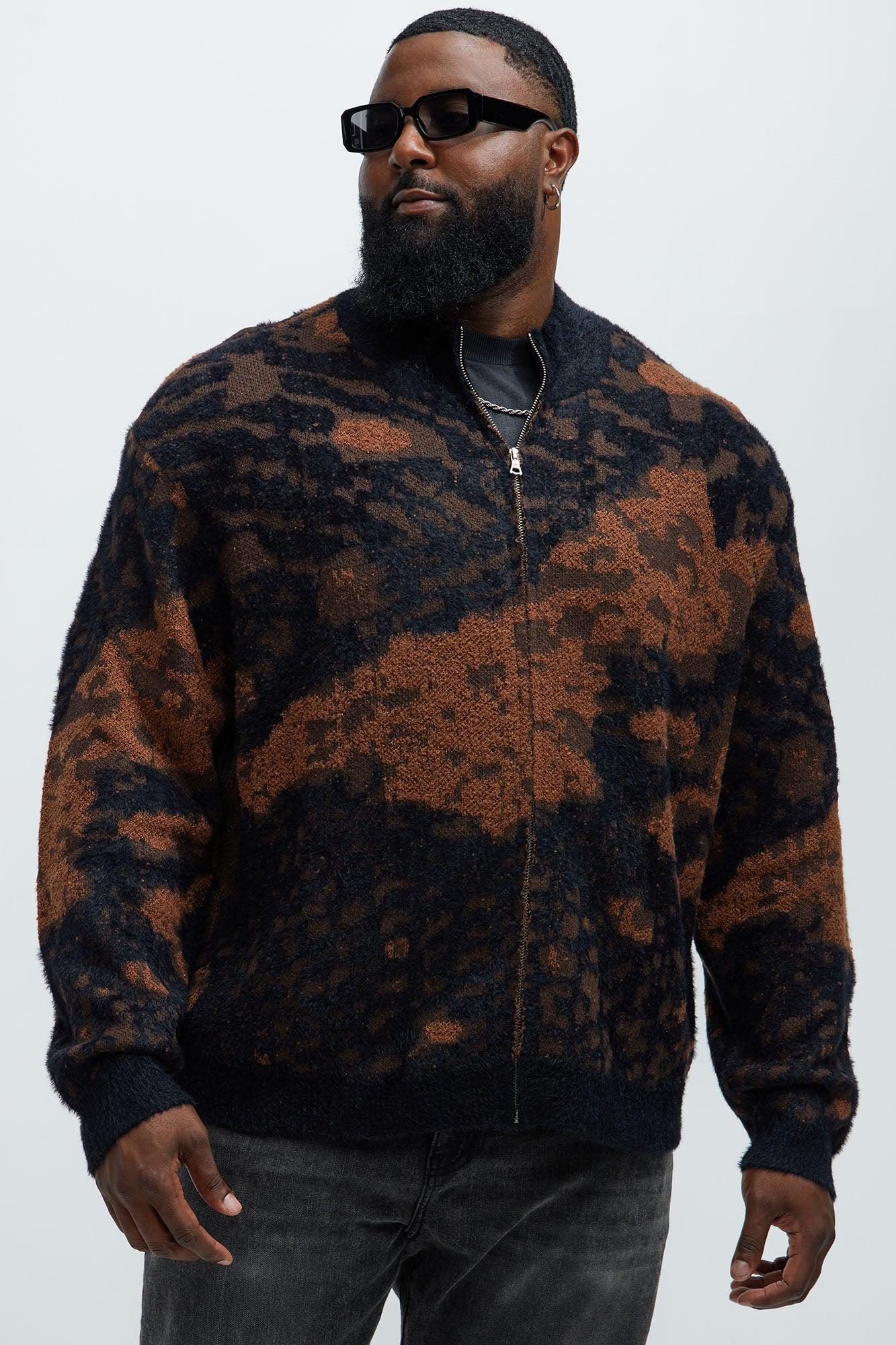 Lock It In Zip Sweater - Brown Combo Male Product Image