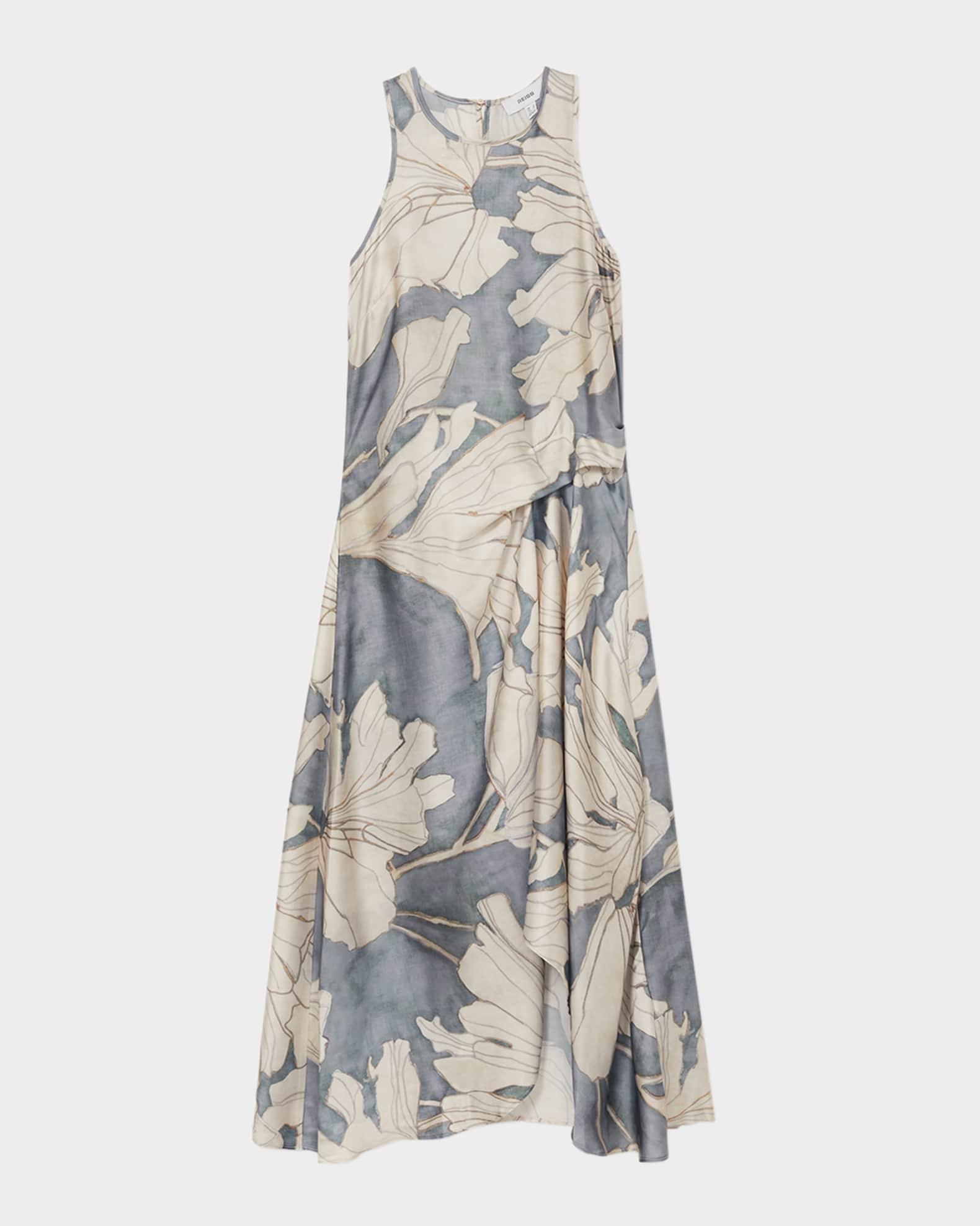 Mieke High-Low Satin Midi Dress Product Image