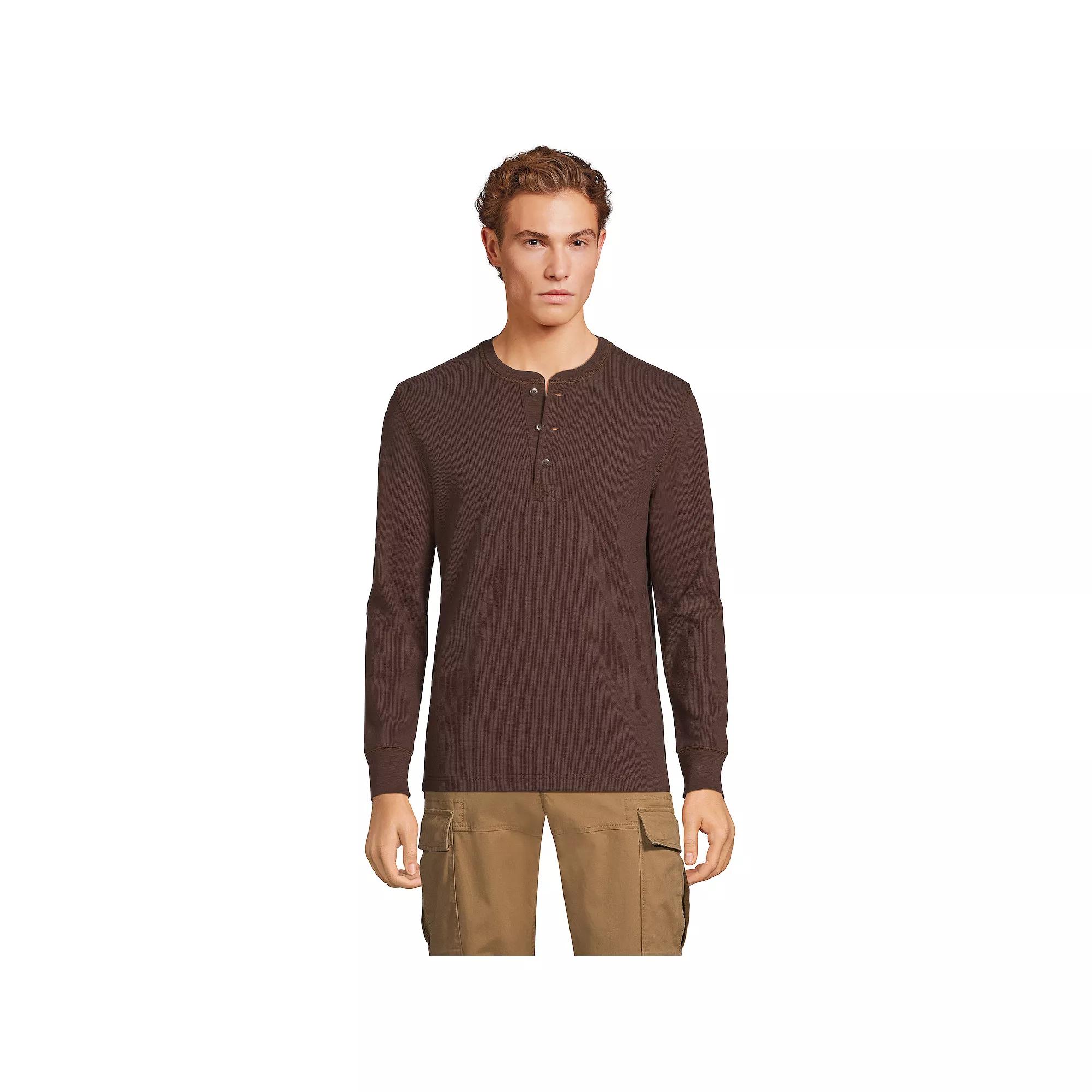 Men's Lands' End Comfort-First Regular-Fit Thermal Waffle Henley,  Product Image