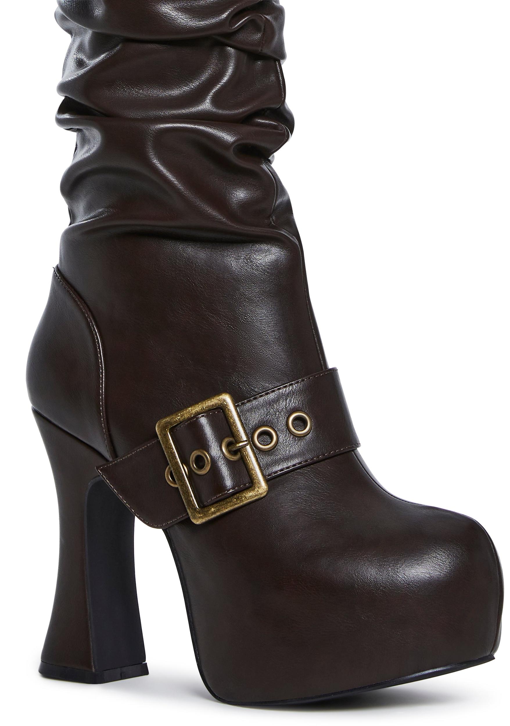 Ren Faire Slouchy Boots - Brown Product Image