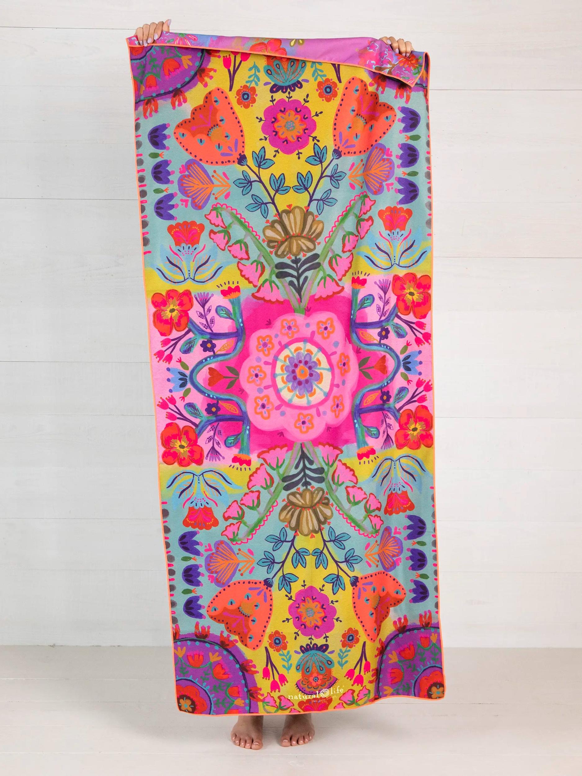 Double-Sided Microfiber Beach Towel - Tropical Sprigs Product Image