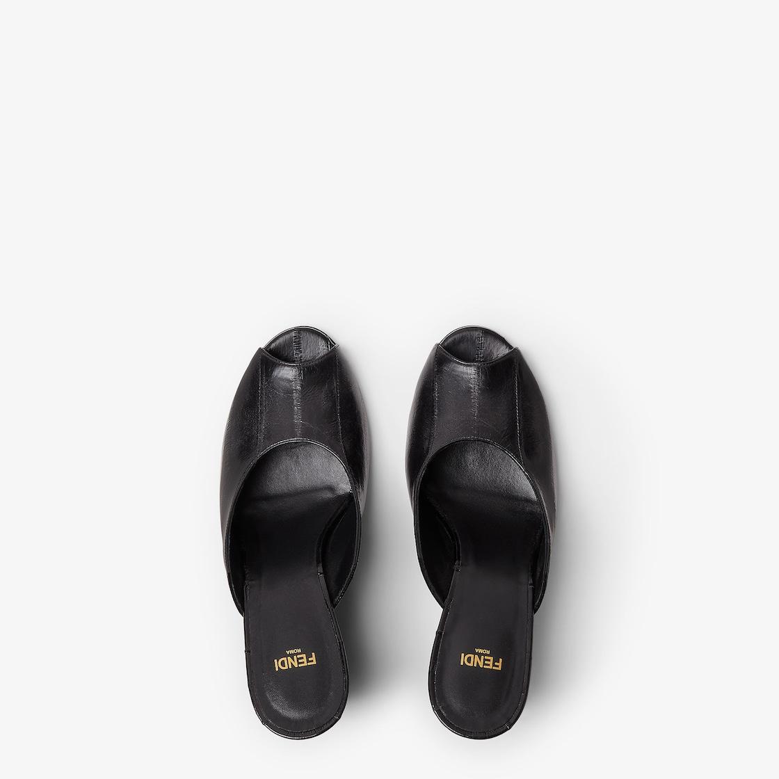 Fendi ArcoBlack hagfish leather sandals Product Image