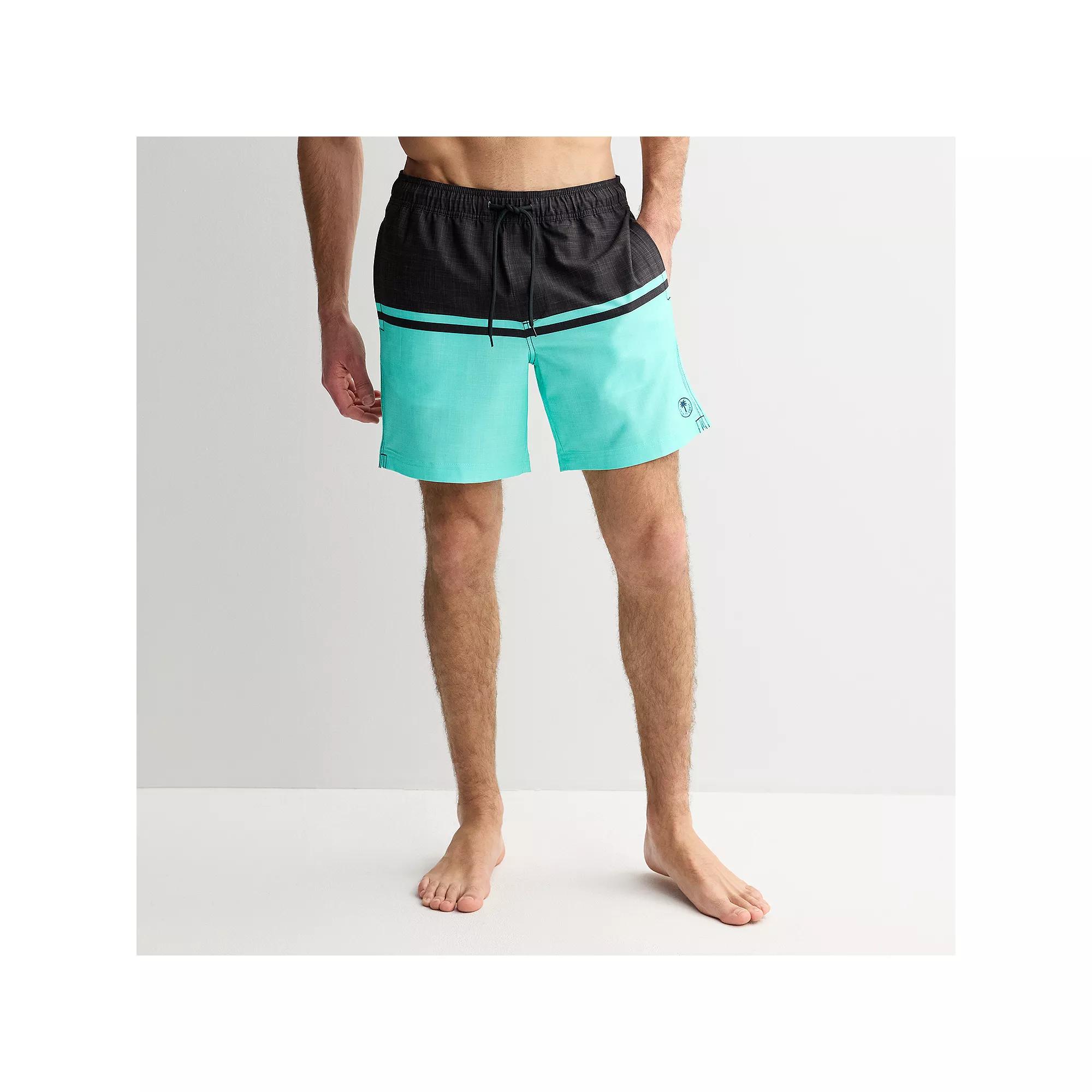 Men's Trinity Coast 7" Colorblock Swim Trunks, Size: XXL 7 INCH, Aruba Blue Product Image