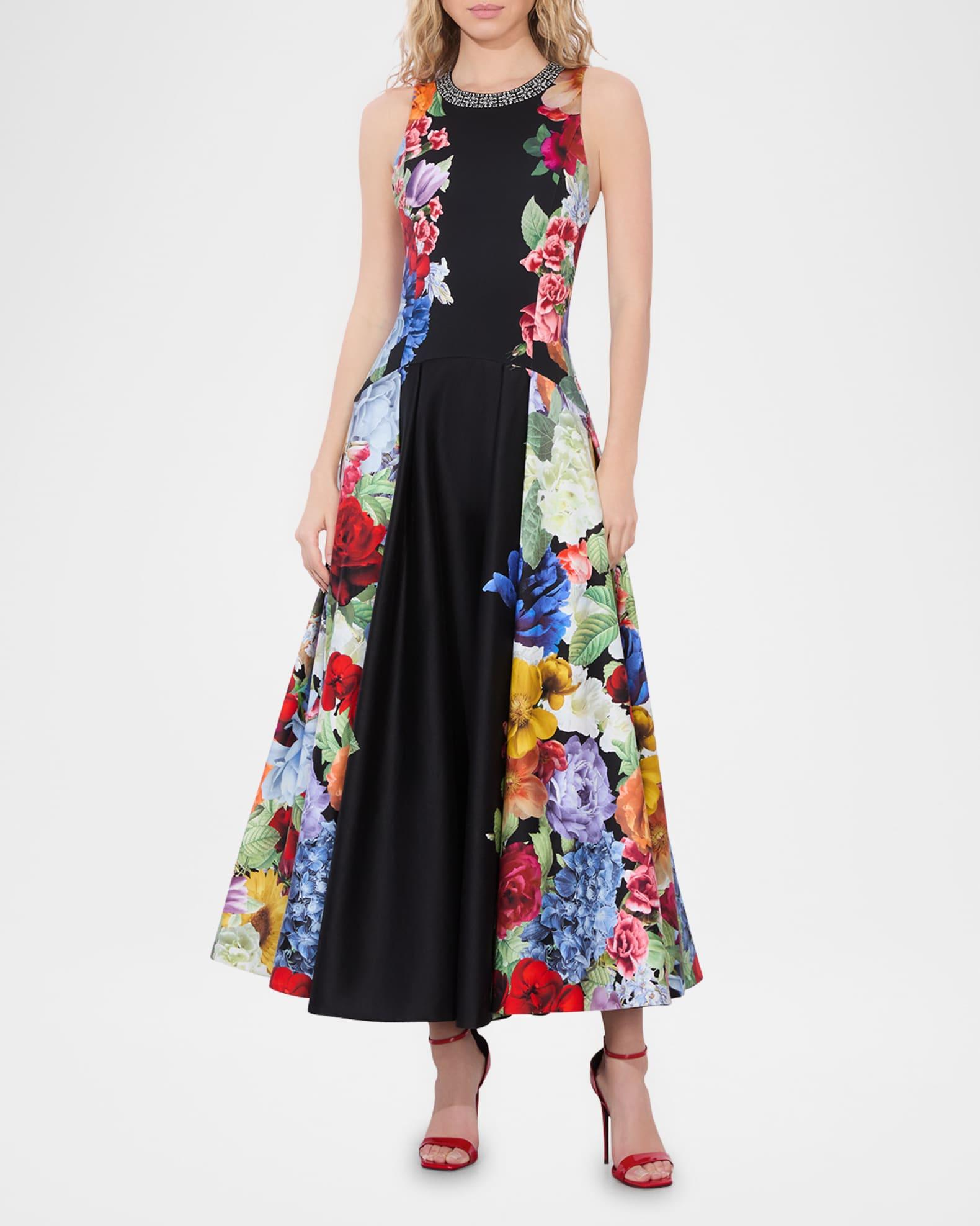 Adley Floral Drop-Waist Midi Dress  Product Image