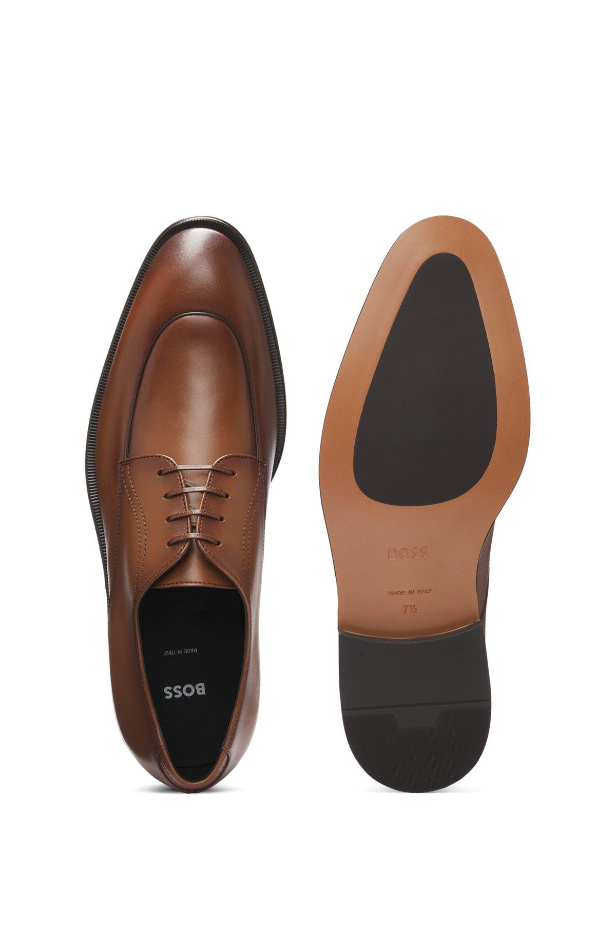 Leather Derby shoes with apron toe Product Image
