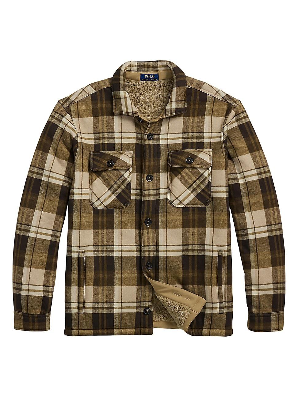 Mens Plaid Fleece Shirt Jacket Product Image