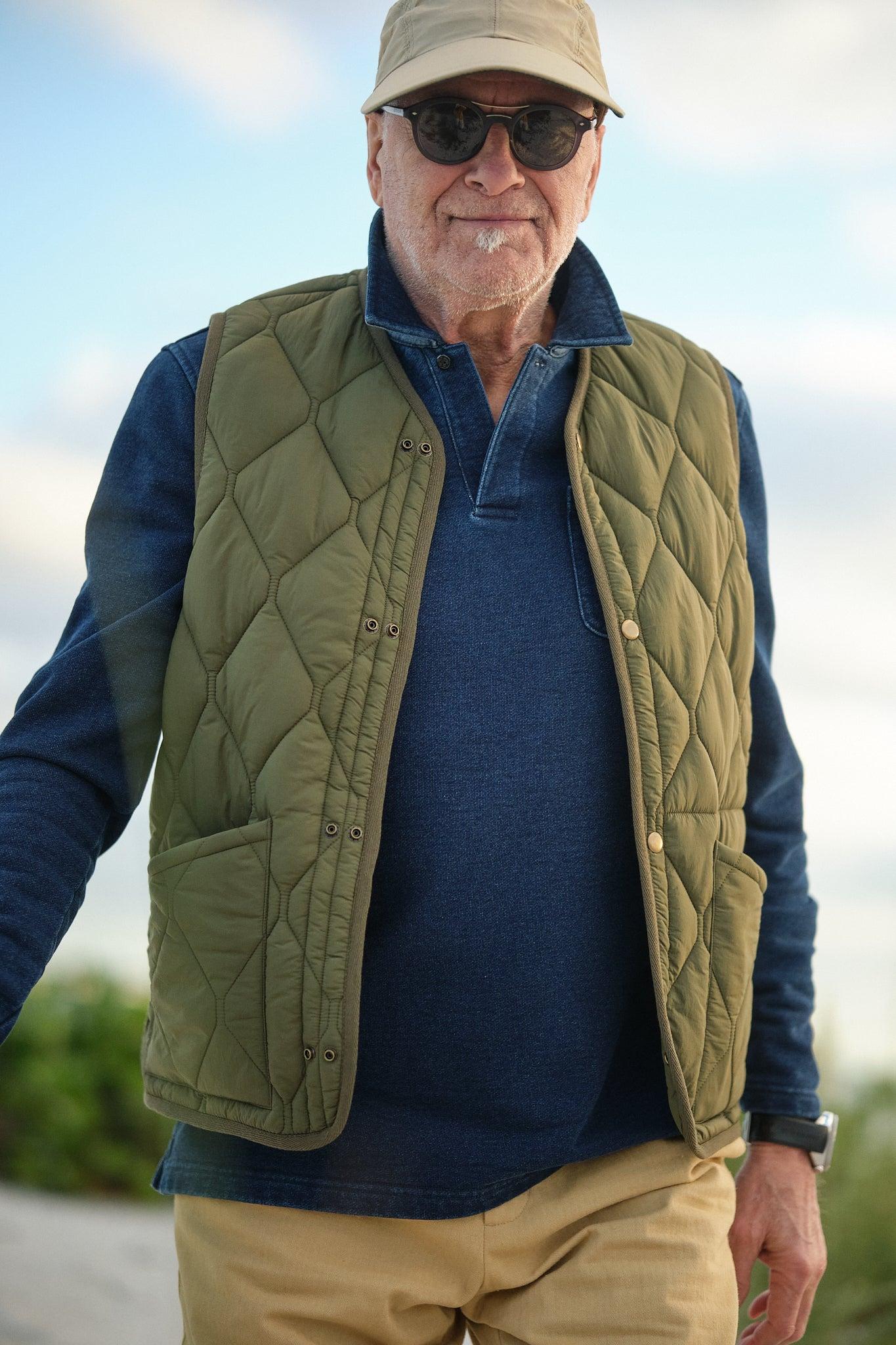 Quilted Vest in Olive Product Image