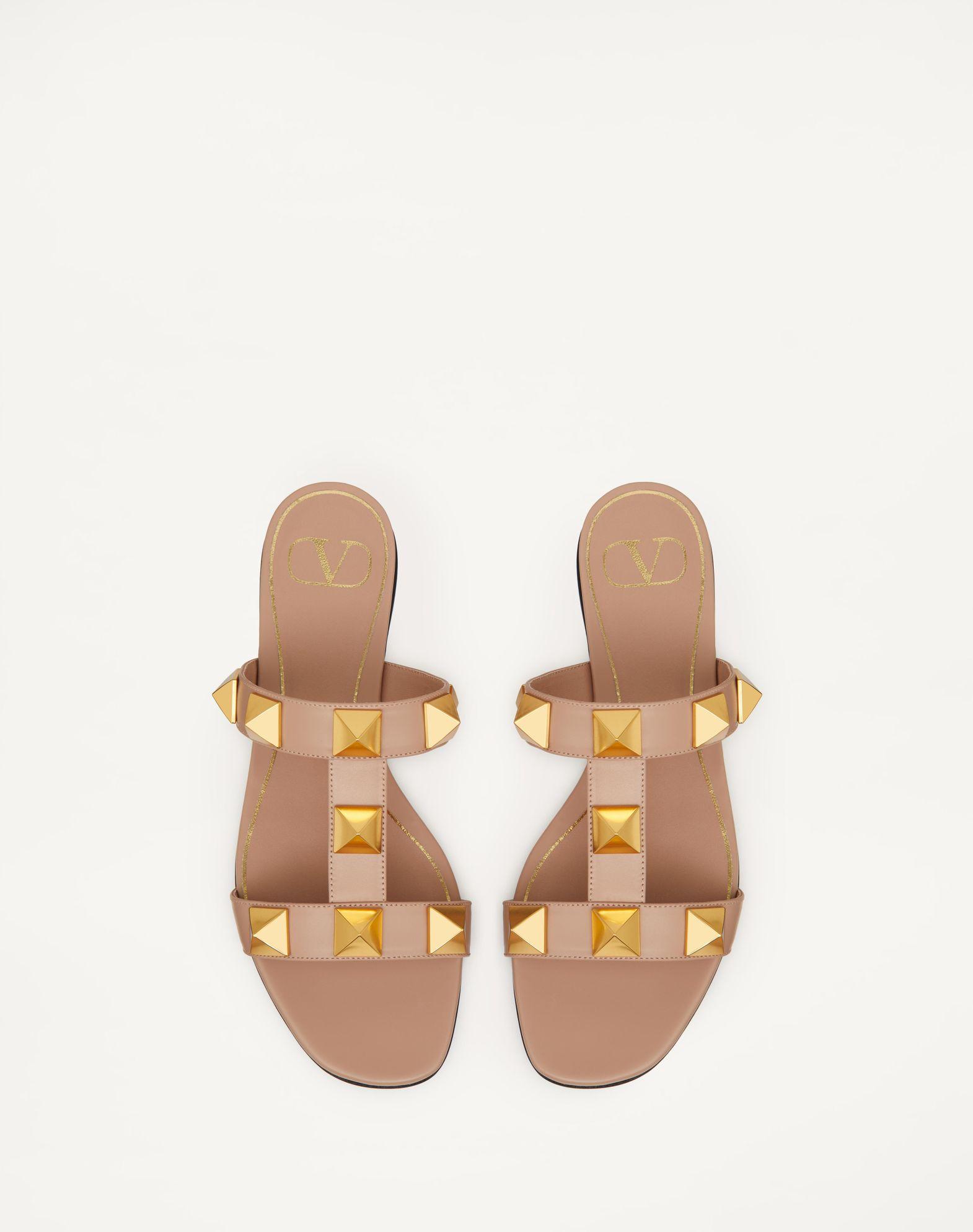 Flat Roman Stud Calfskin Slide Sandal Product Image