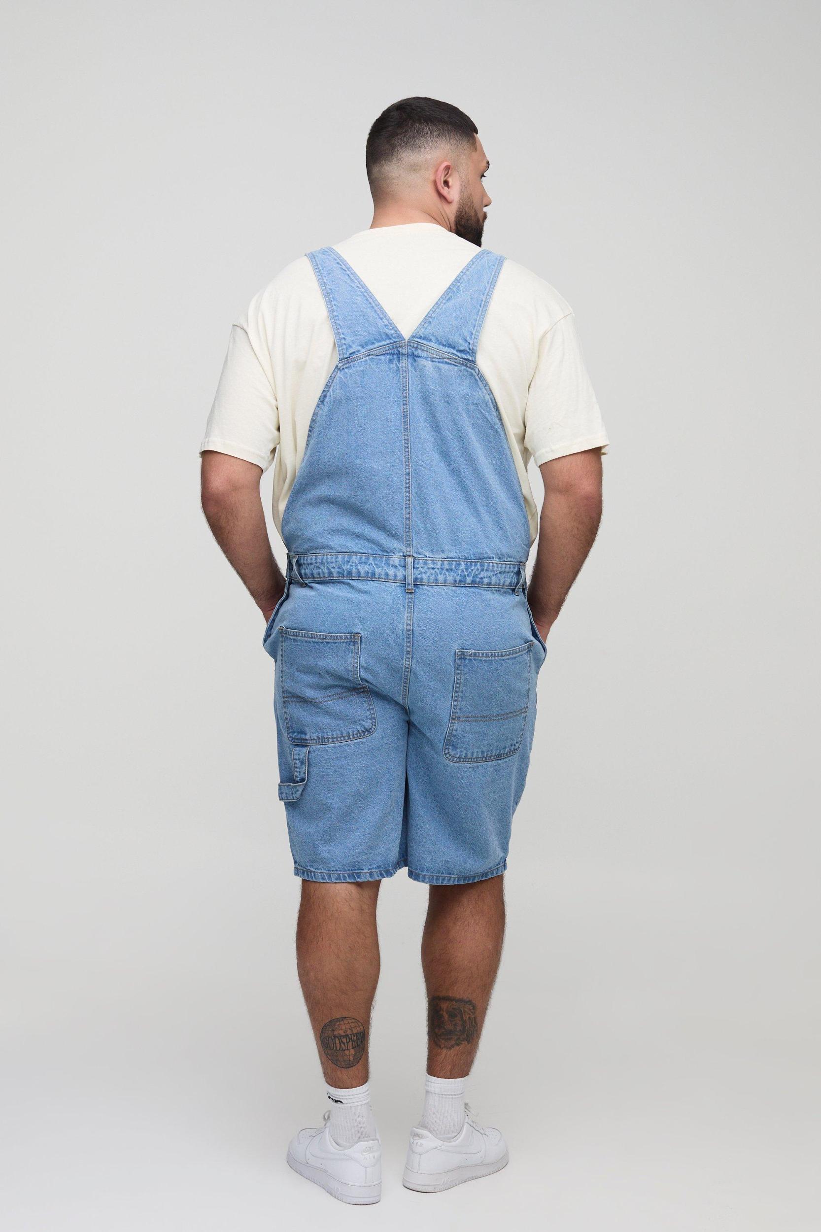 Plus Relaxed Fit Carpenter Short Dungaree | boohooMAN USA Product Image