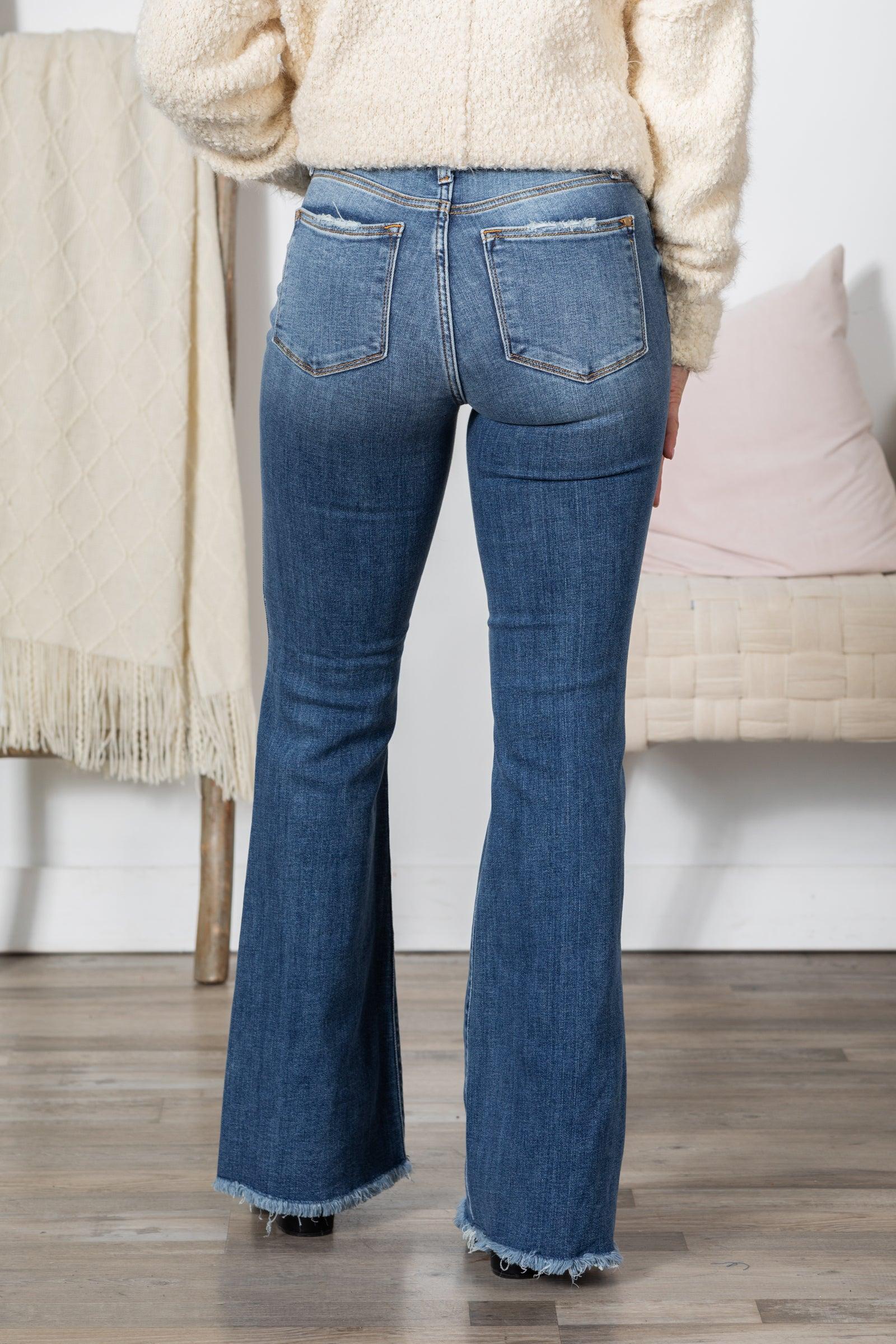 Judy Blue Button Fly Distress Knees Jeans Product Image