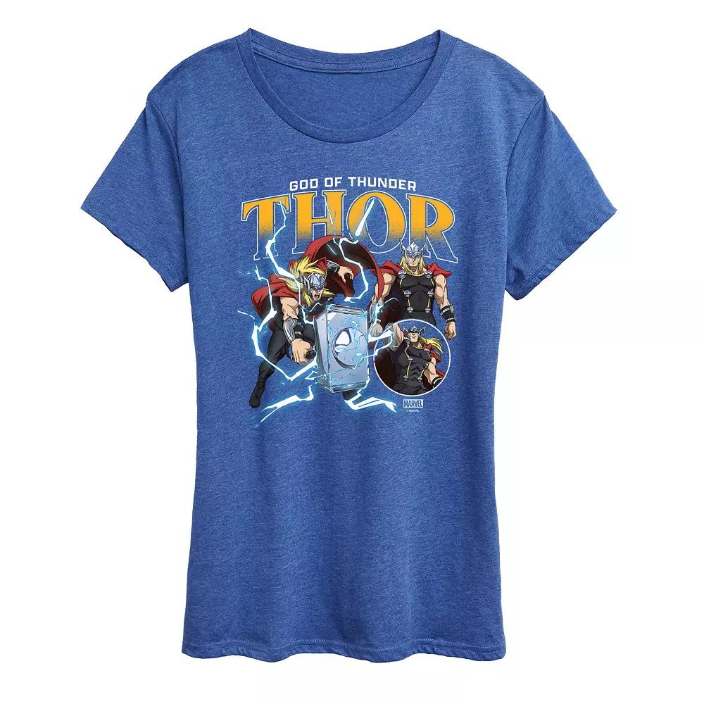 Women's Marvel Thor God Of Thunder Bootleg Graphic Tee,  Product Image