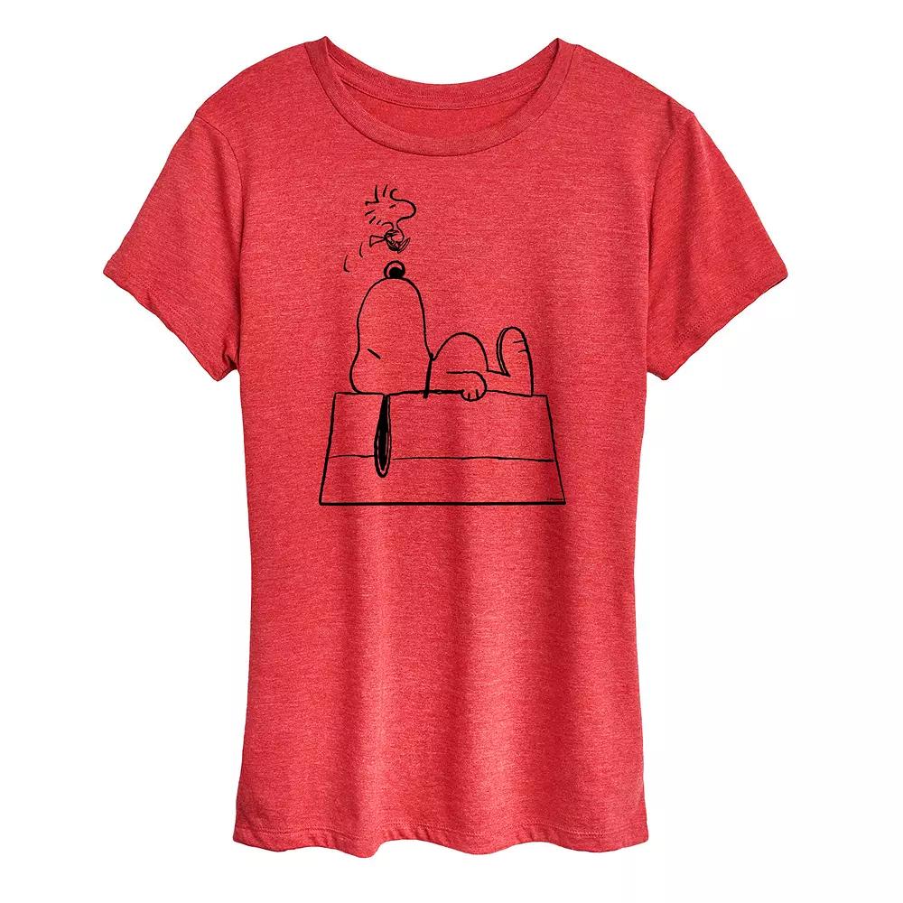 Women's Peanuts Snoopy & Woodstock Doghouse Graphic Tee,  Product Image