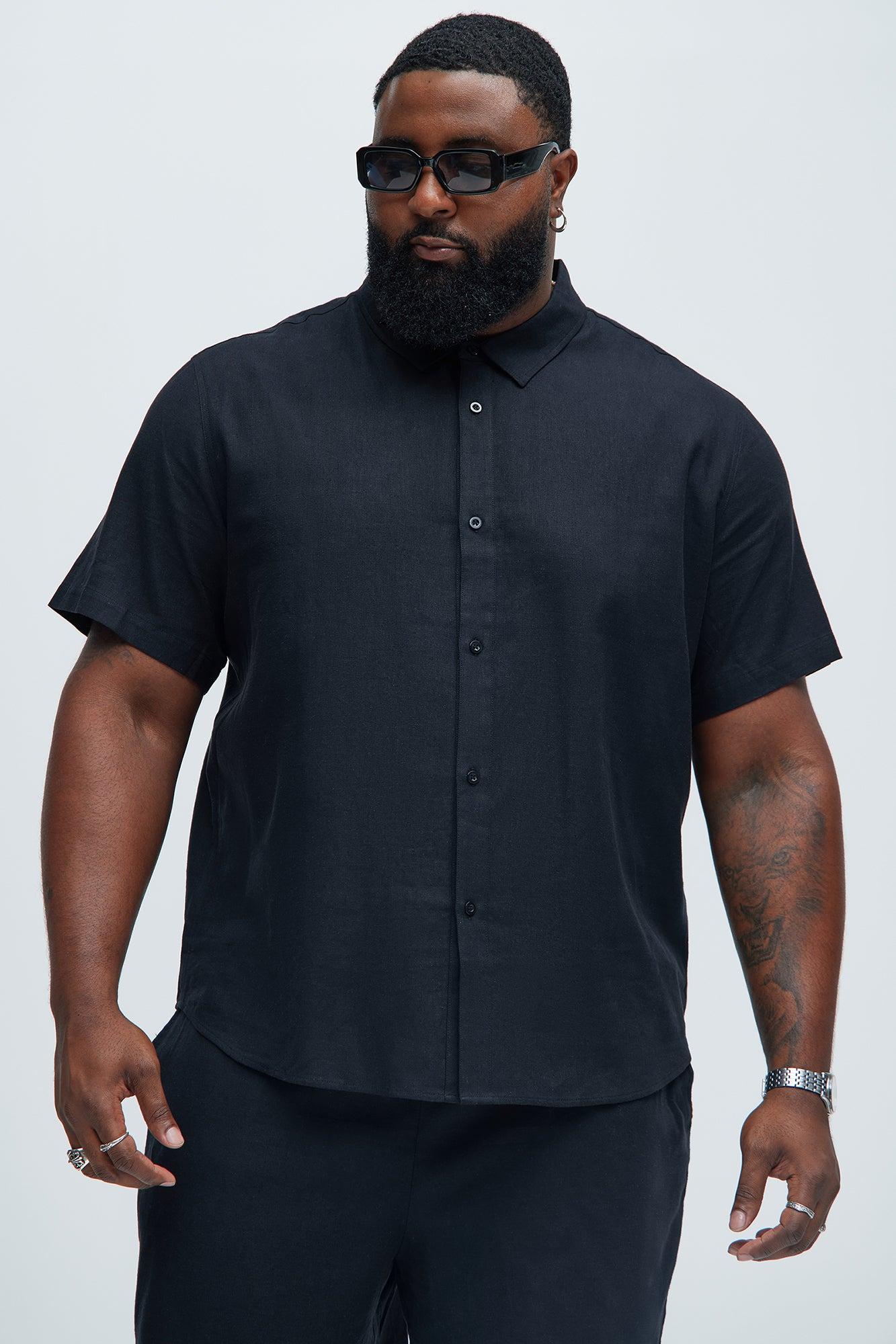 Bahamas Linen Classic Button Up Shirt - Black Product Image