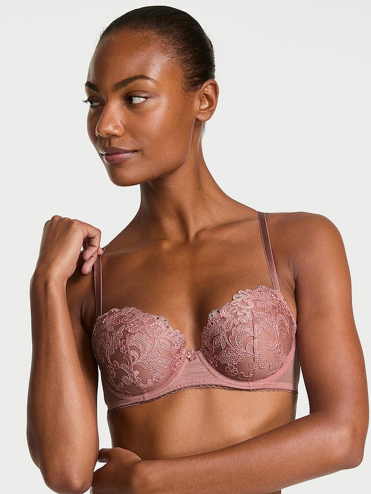 Vintage Blossom Embroidery Lightly Lined Demi Bra Product Image