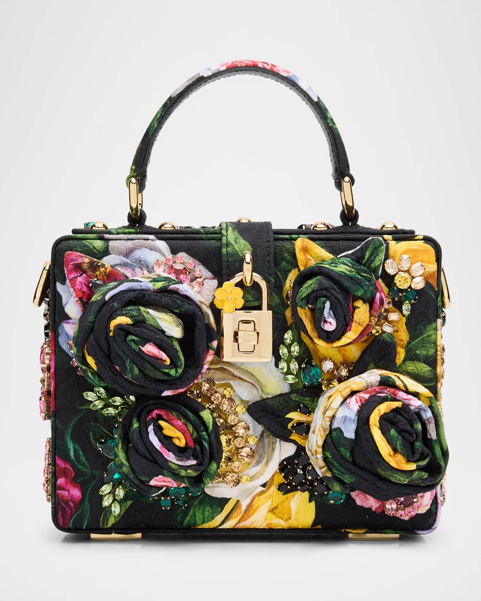 Flower Brocade Embellished Box Top-Handle Bag Product Image