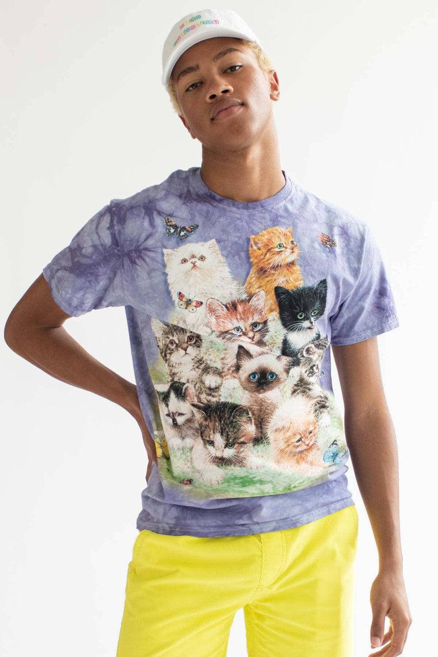 Kittens & Butterflies Tie Dye T-Shirt Product Image