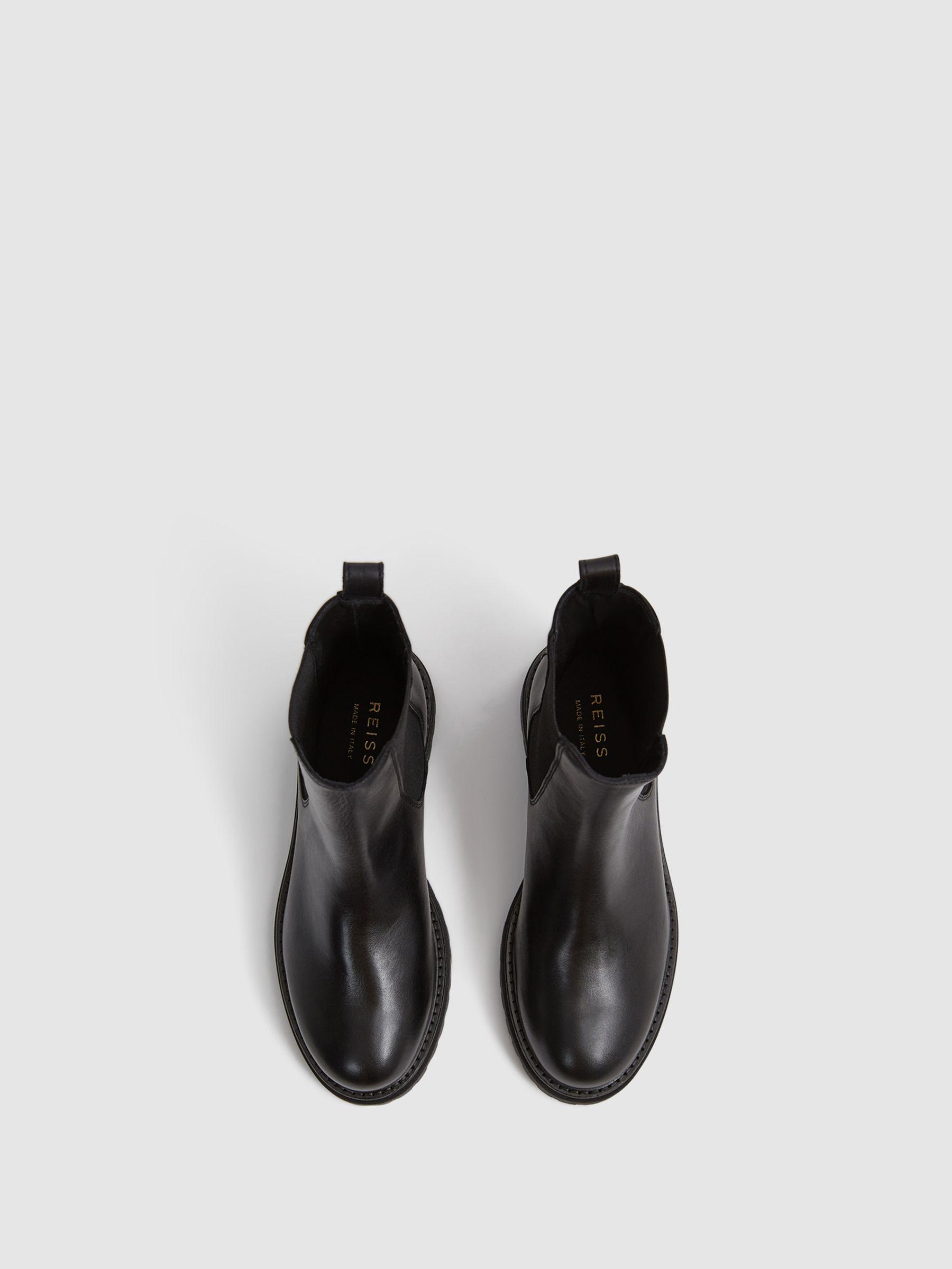 Leather Pull On Chelsea Boots in Black Product Image