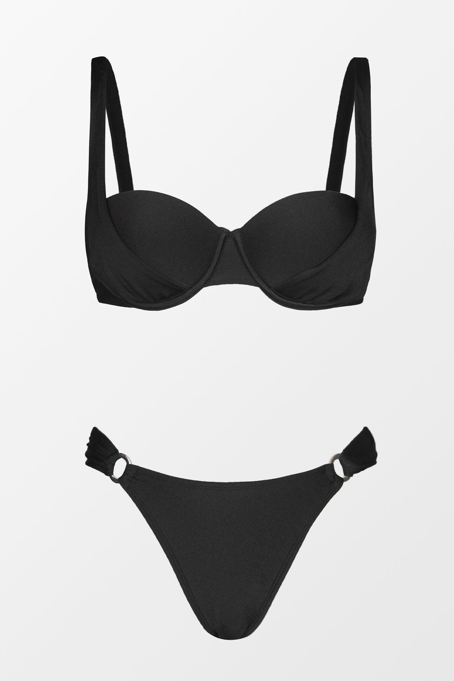 X STASSIE Oasis Shiny Molded Bra & O-Ring Cheeky Bikini Set Product Image