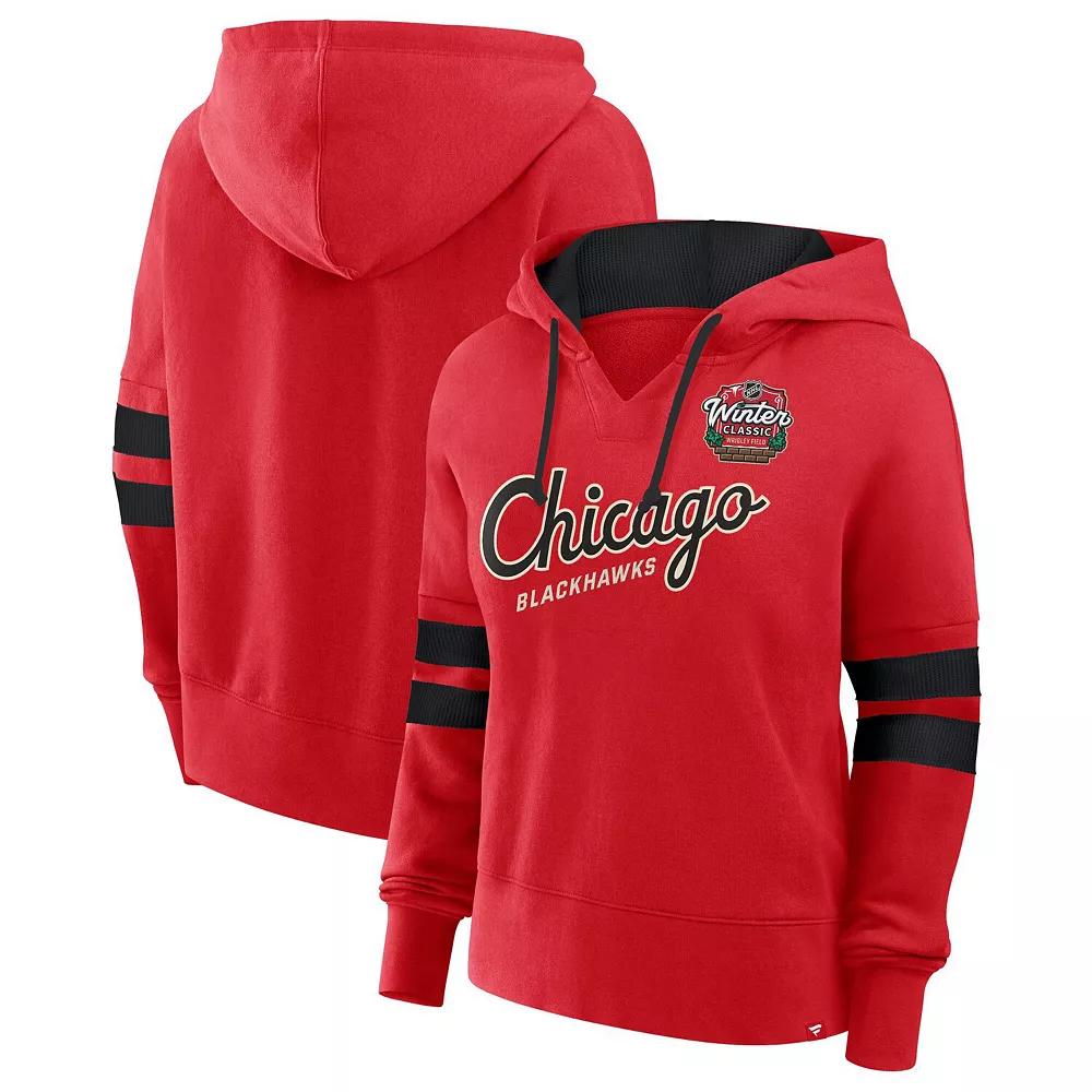 Women's Fanatics  Red Chicago Blackhawks 2025 NHL Winter Classic Seize Fleece Pullover Hoodie, Size: Medium Product Image