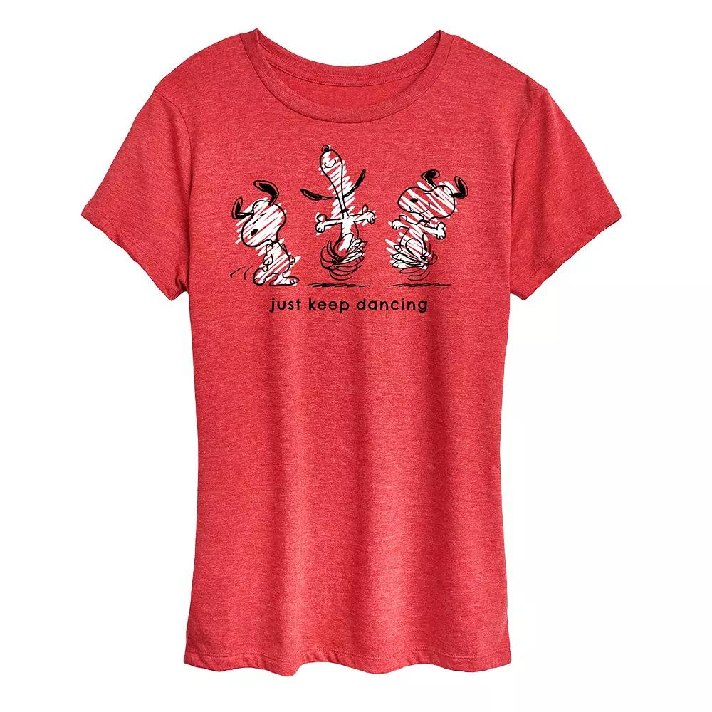 Women's Peanuts Snoopy Just Keep Dancing Graphic Tee, Girl's,  Product Image