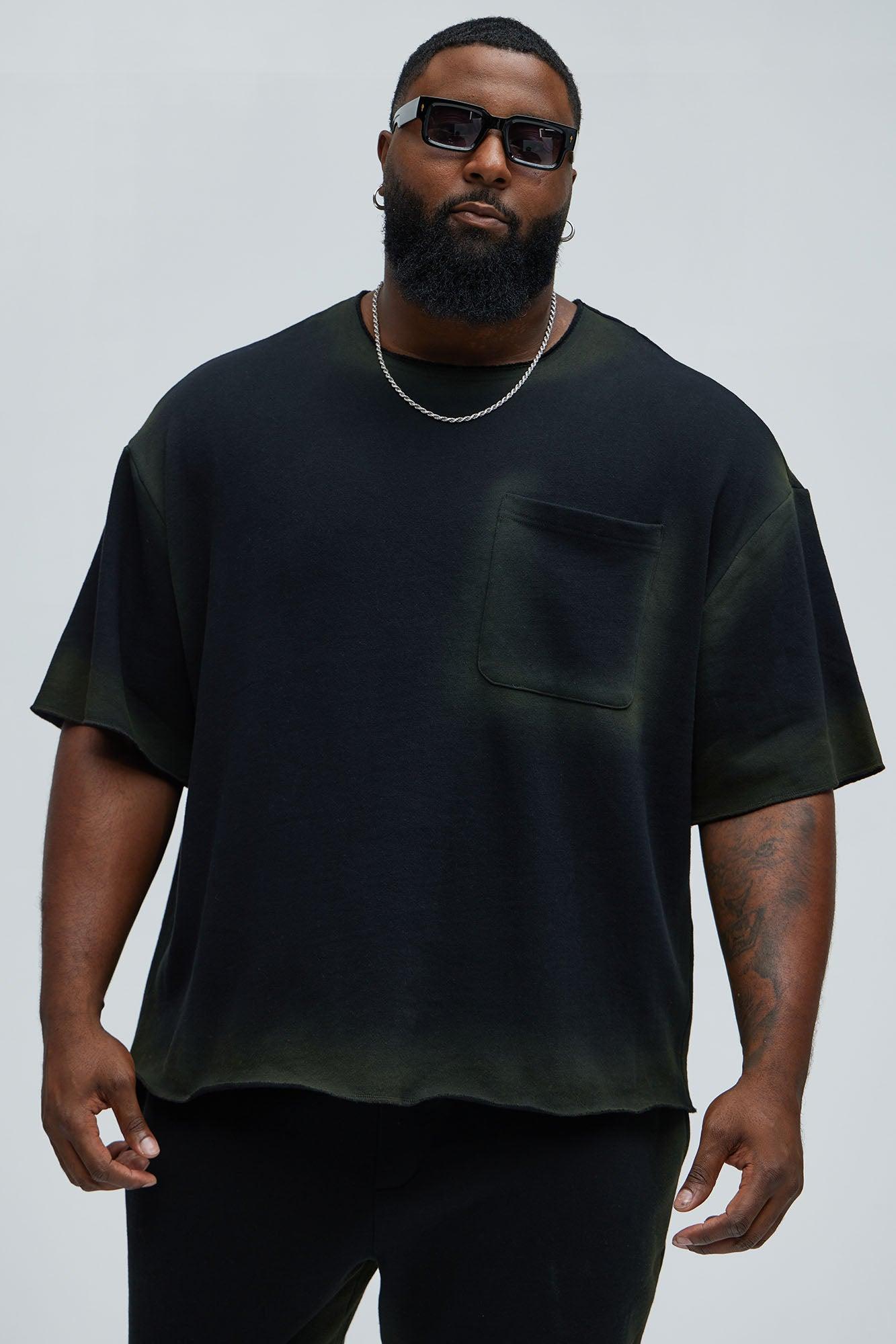 Tyson Blurred Lines Relaxed Fleece Tee - Black Product Image