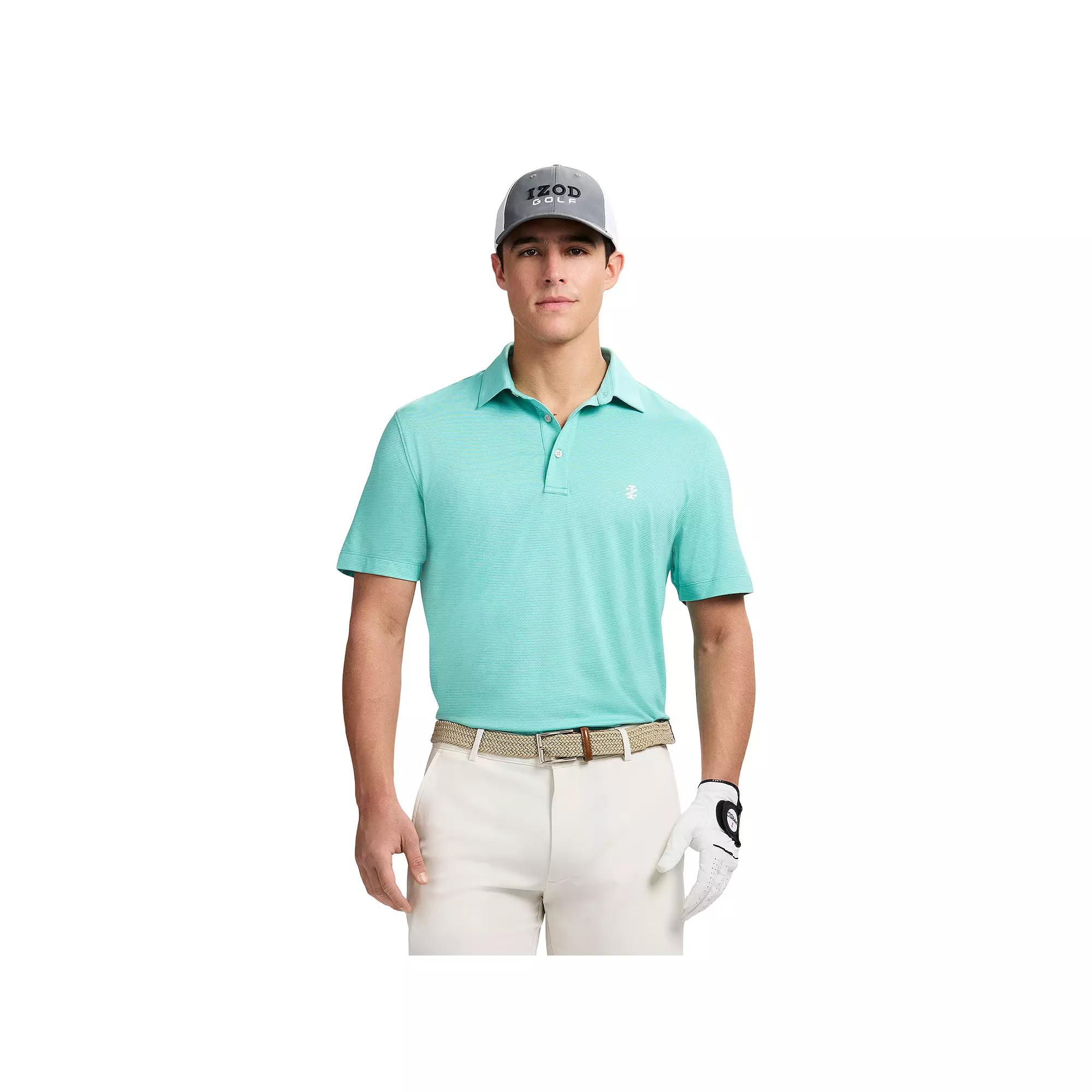 Men's IZOD Swingflex Elite Golf Short Sleeve Polo Shirt, Size: Large, Pool Blue Product Image