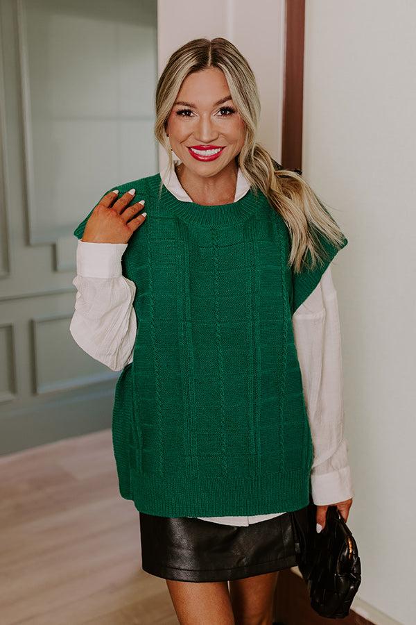 Venice Vision Sweater Top In Hunter Green Product Image