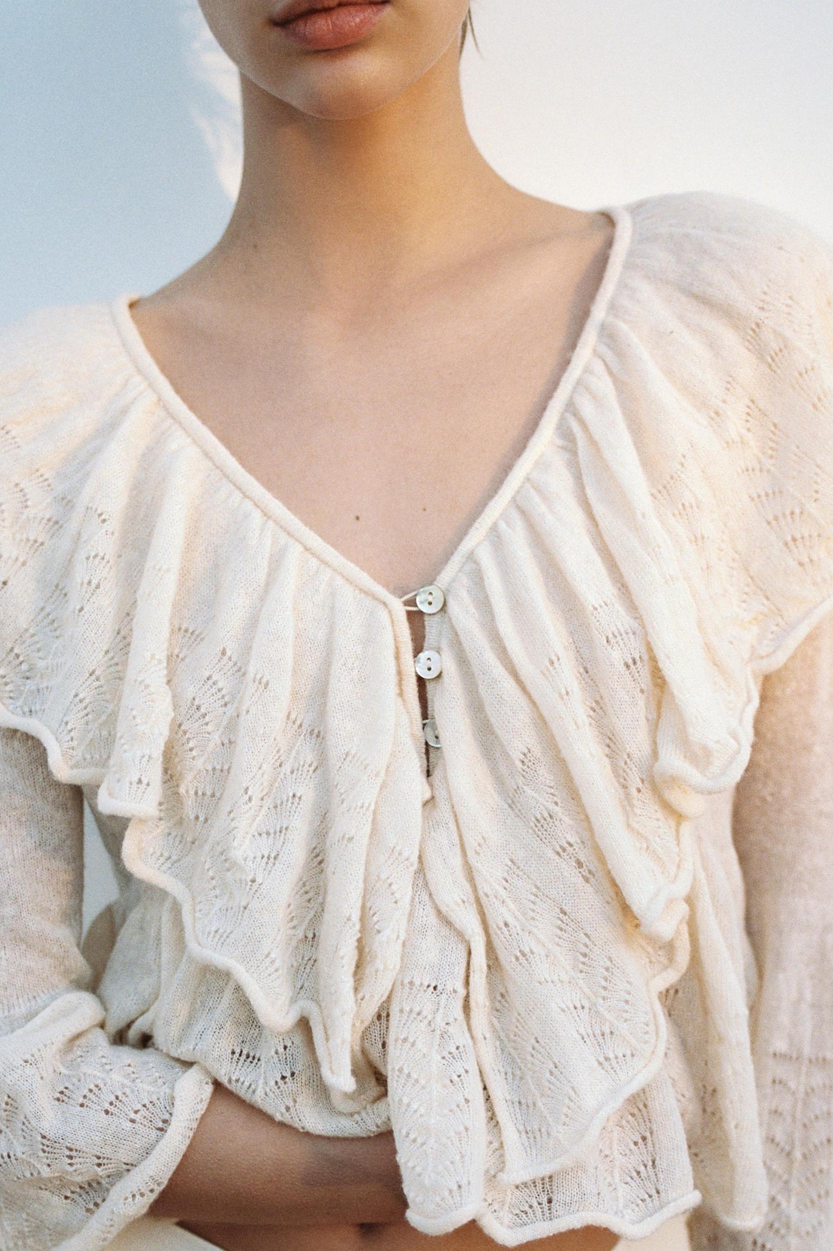 RUFFLED KNIT TOP Product Image