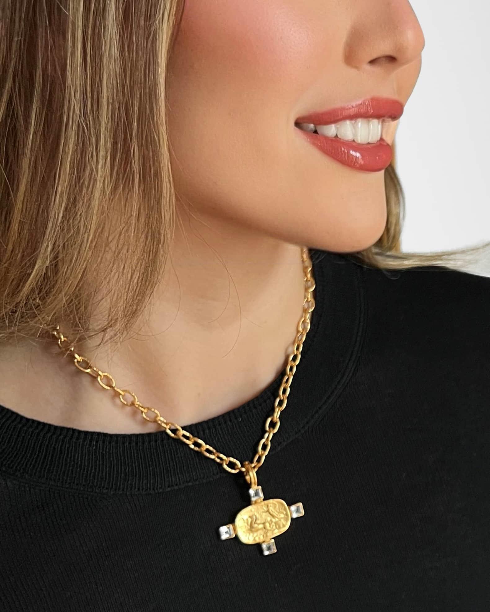 Chariot and White Topaz Pendant Necklace Product Image