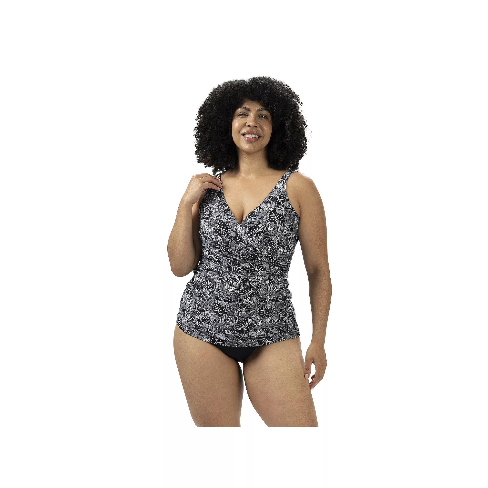 Women's Dolfin Aquashape Printed Wrap Tankini Swim Top,  Product Image