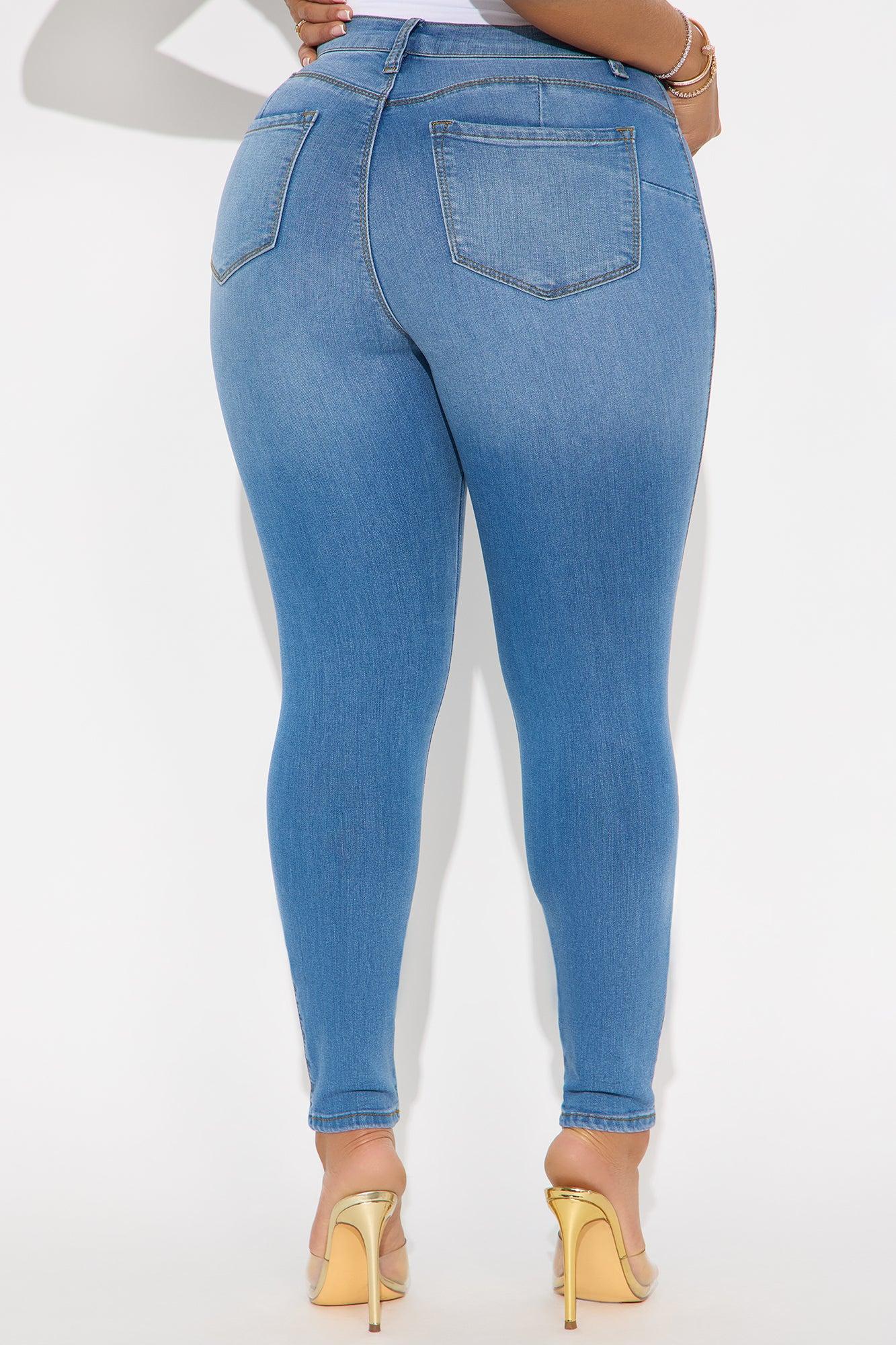 Petite Classic Beauty Booty Lifter Skinny Jeans - Medium Blue Wash Female Product Image