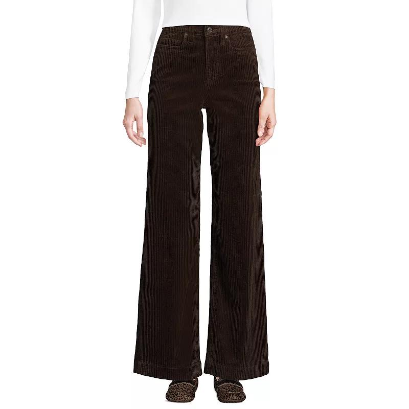 Women's Lands' End High Rise Wide Leg Corduroy Pants,  Product Image