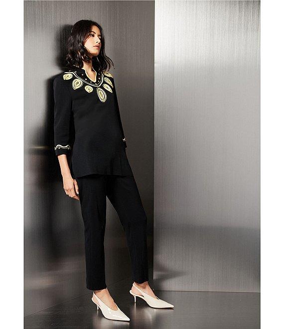 Ming Wang Knit Cropped Pull-On Tailored Fit Pant Product Image