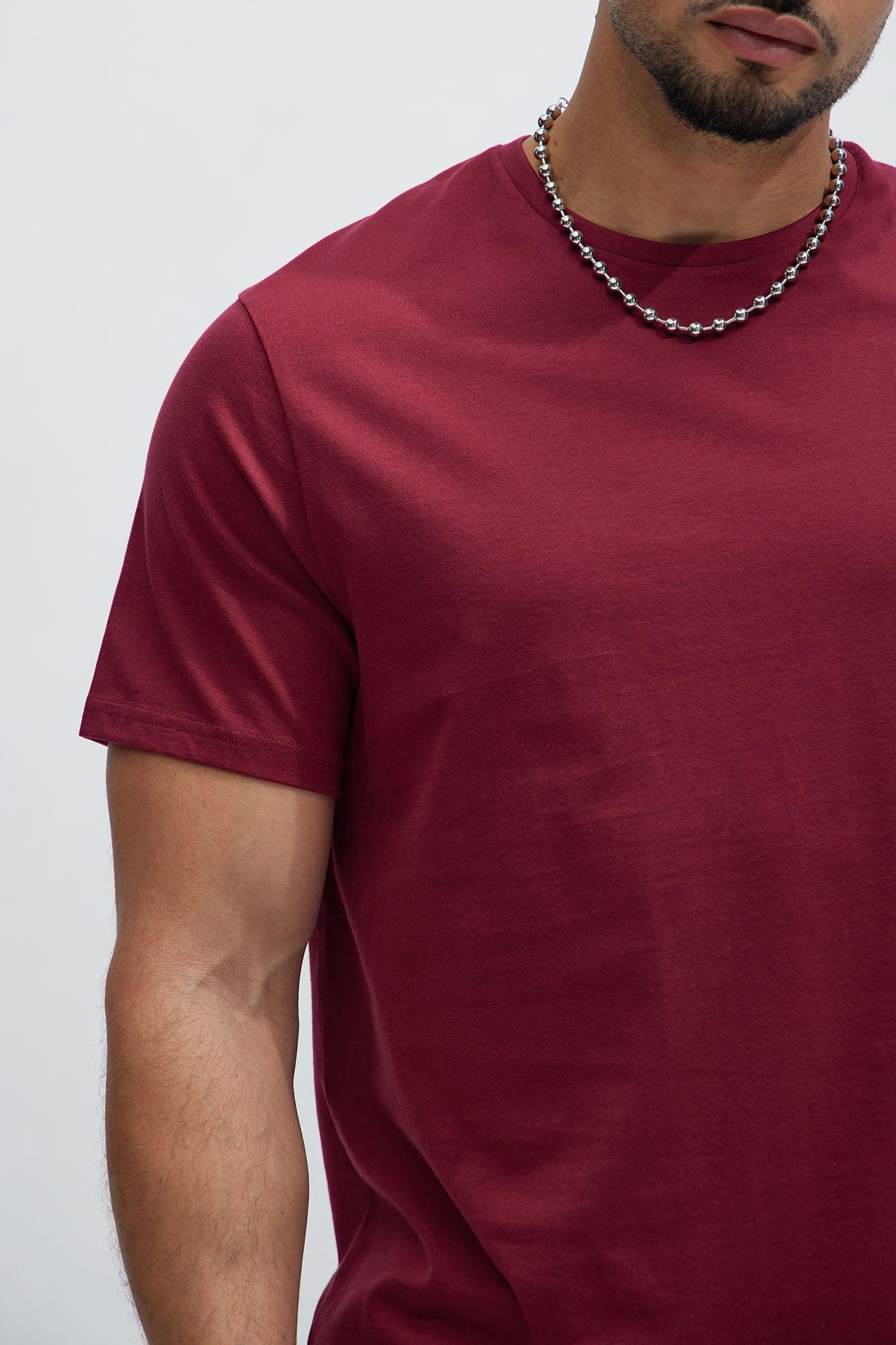 Essential Short Sleeve Crew Tee - Burgundy Product Image