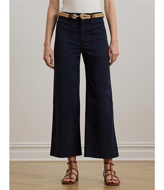 Lauren Ralph Lauren Stretch Chino Wide Leg Cropped Pants Product Image