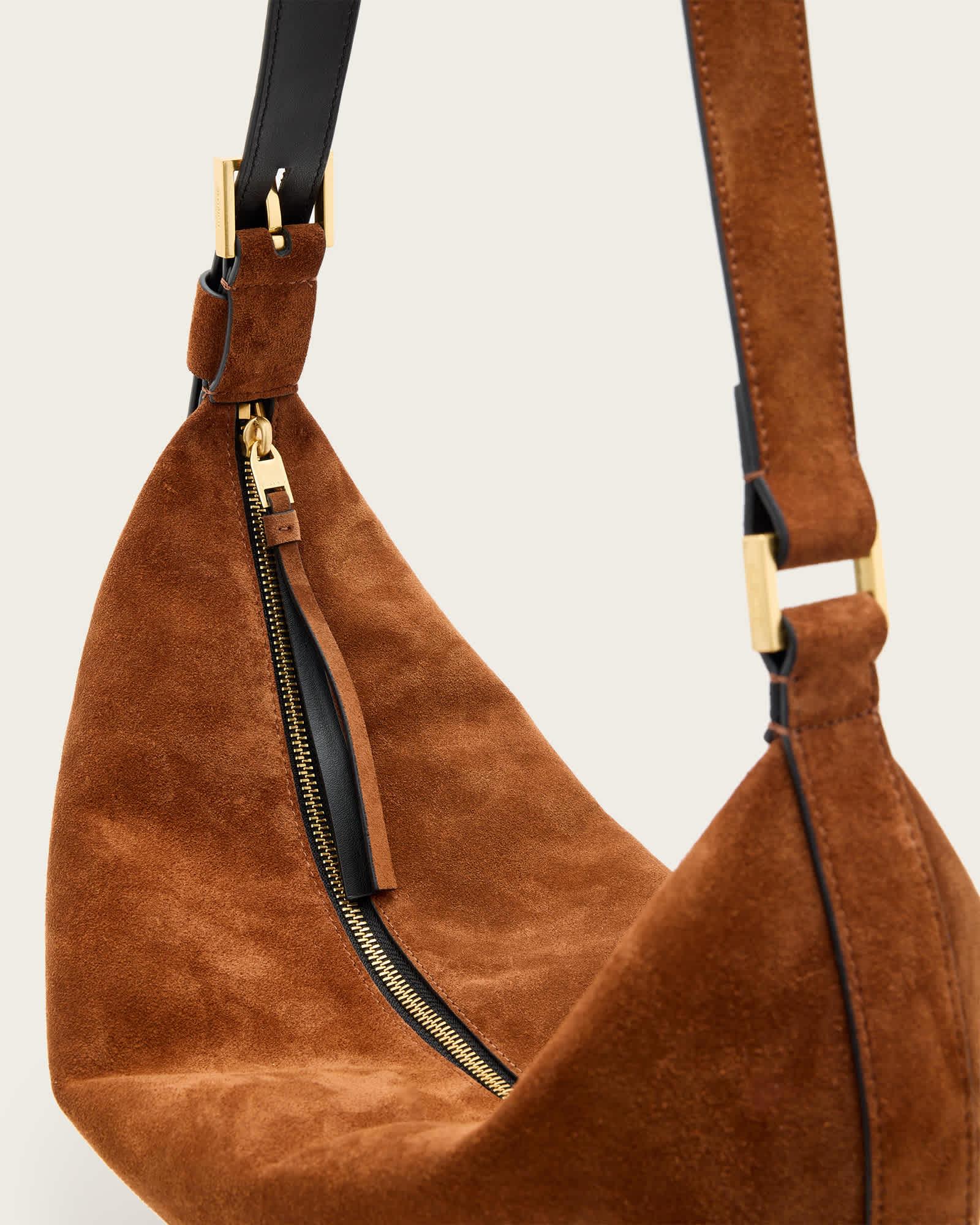 Half Moon Large Suede Crossbody Bag Product Image