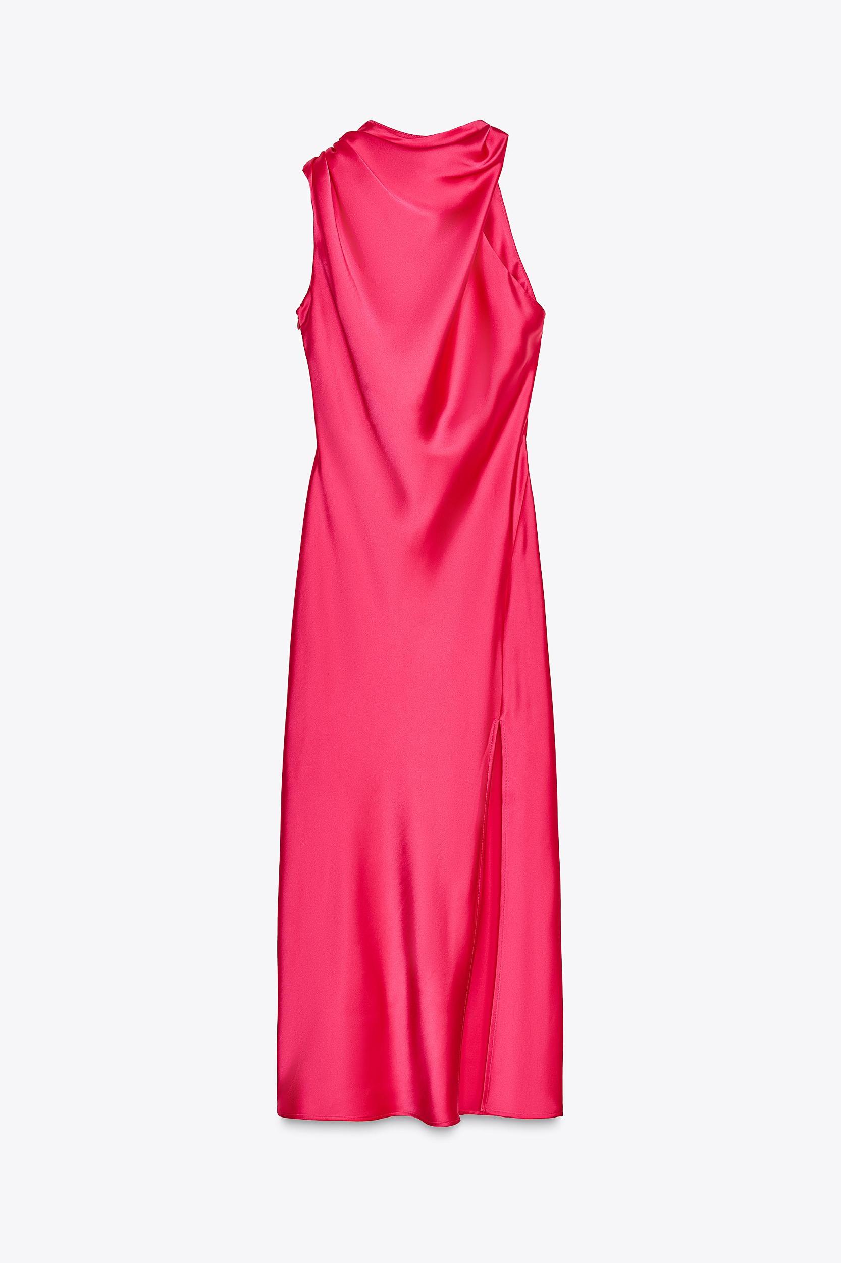 ASYMMETRIC SATIN MIDI DRESS Product Image