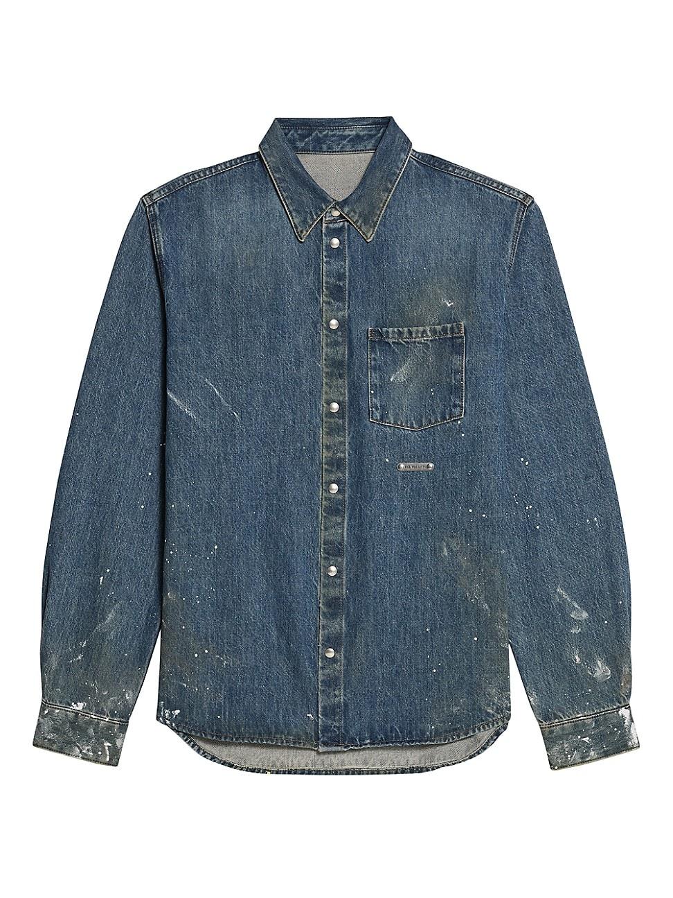 Mens Denim Relaxed-Fit Shirt Jacket Product Image