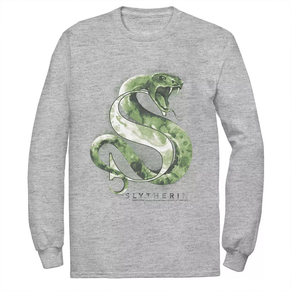 Men's Harry Potter House Slytherin Watercolor Tee, Size: Medium, Athletic Grey Product Image