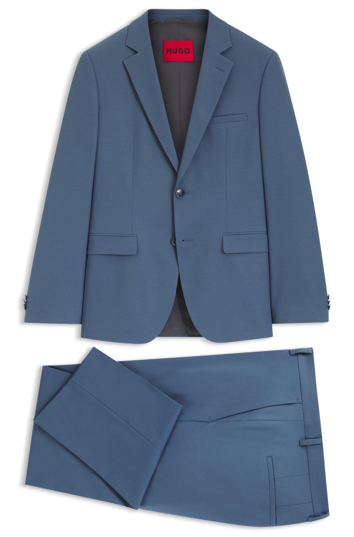Two-piece extra-slim-fit suit in wool-blend poplin Product Image