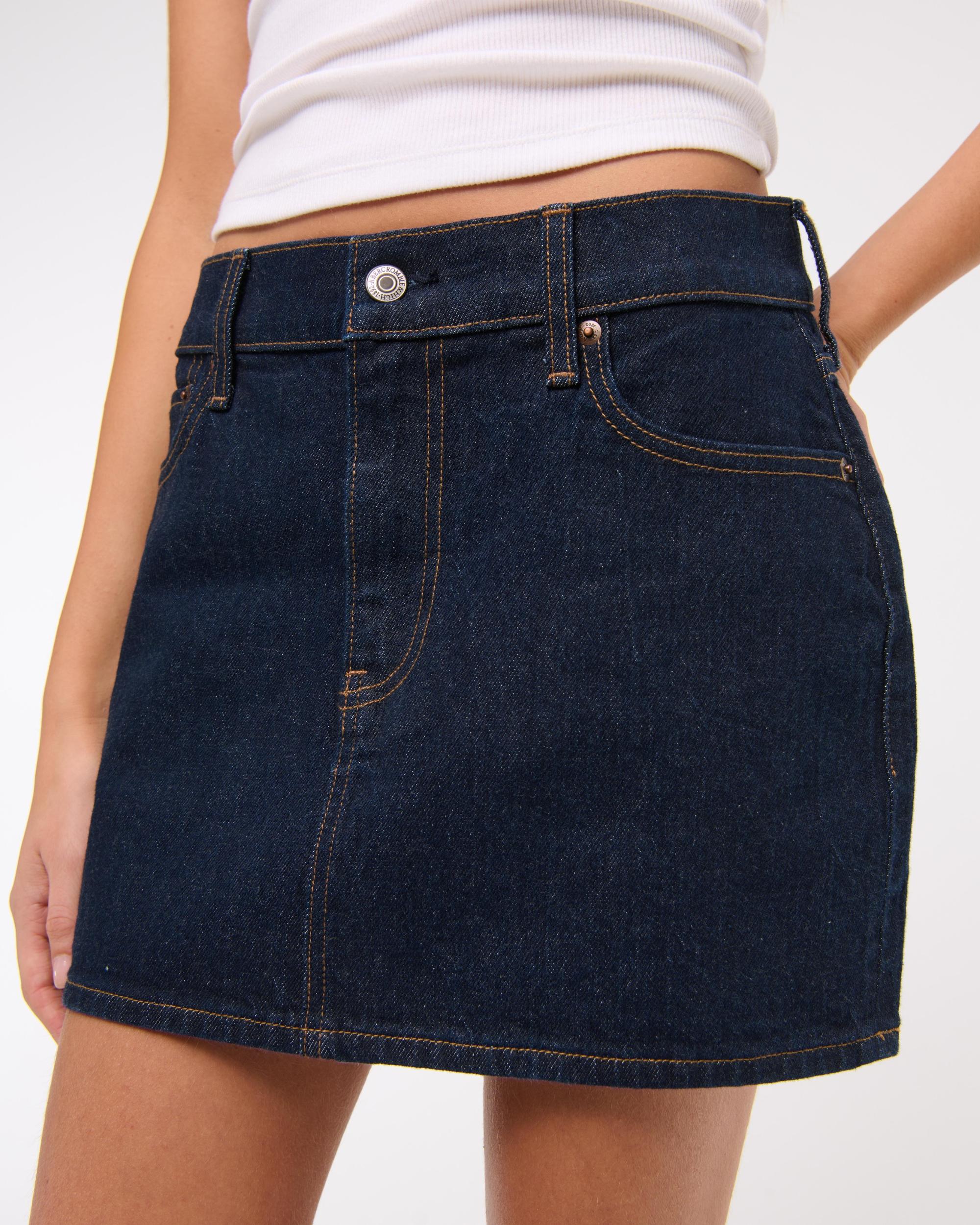 Mid Rise Denim Mini Skirt Product Image